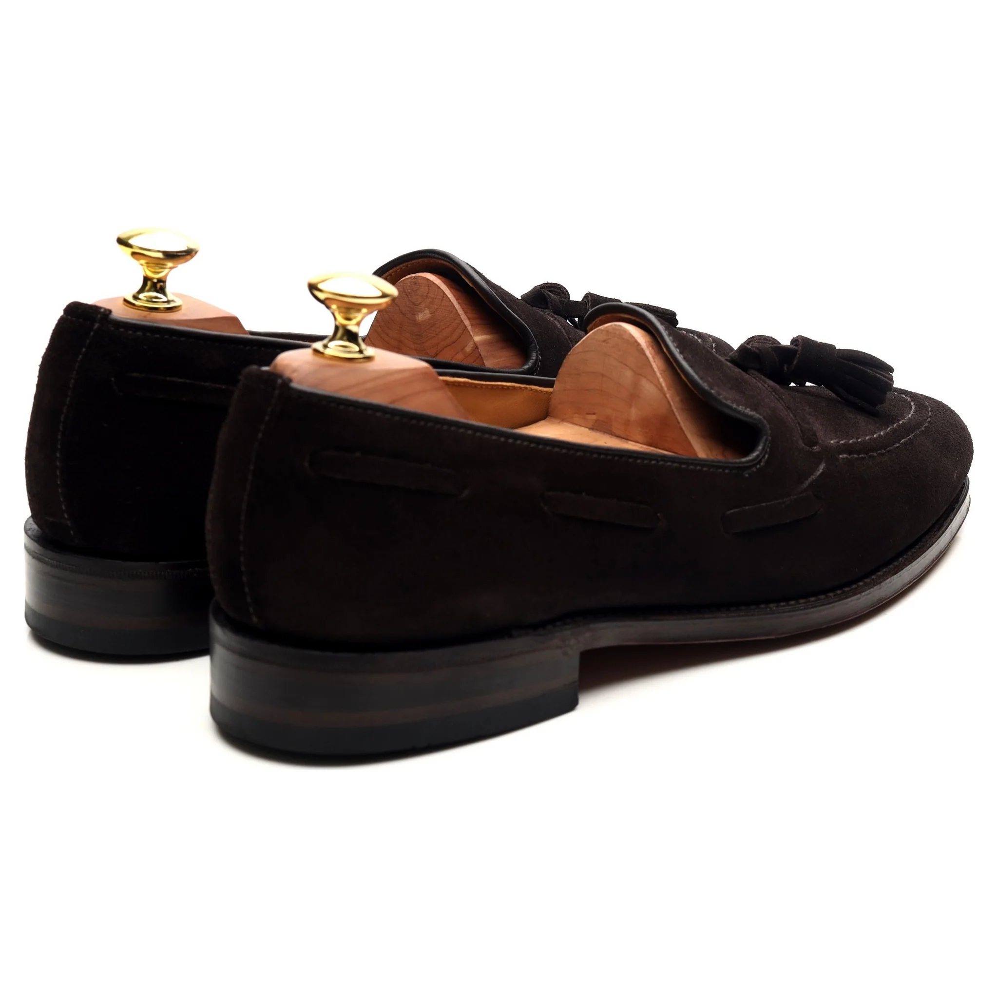 'Lincoln' Dark Brown Suede Tassel Loafers UK 8 F - Image 5