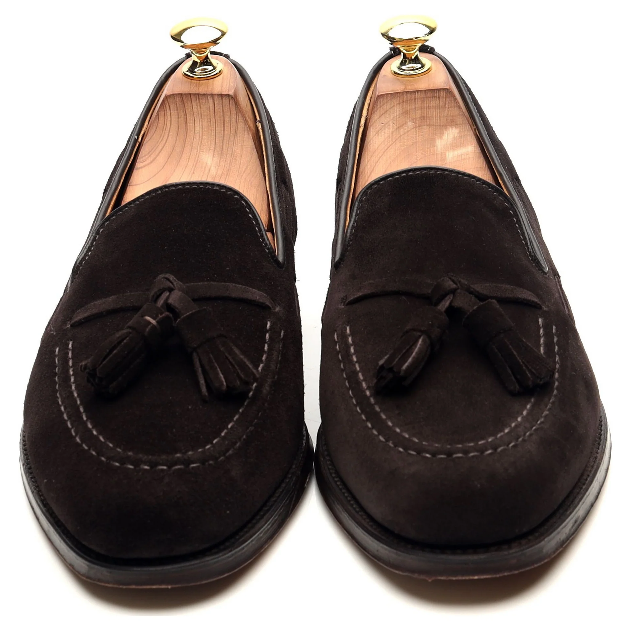 'Lincoln' Dark Brown Suede Tassel Loafers UK 8 F - Image 9