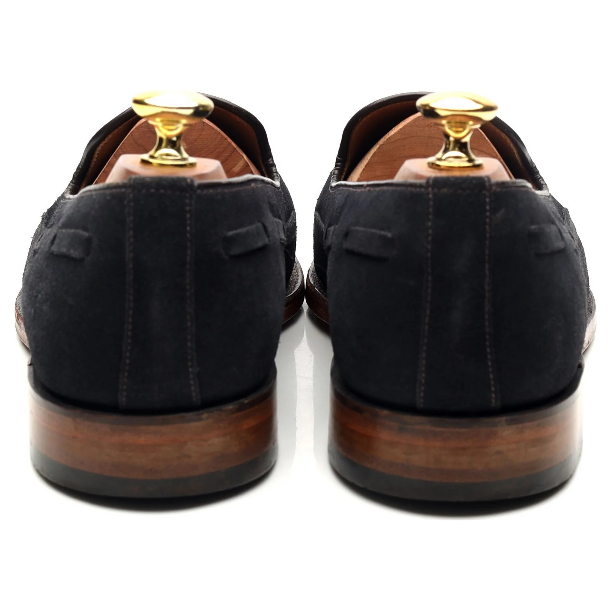 'Lincoln' Navy Blue Suede Tassel Loafers UK 8 F - Image 4