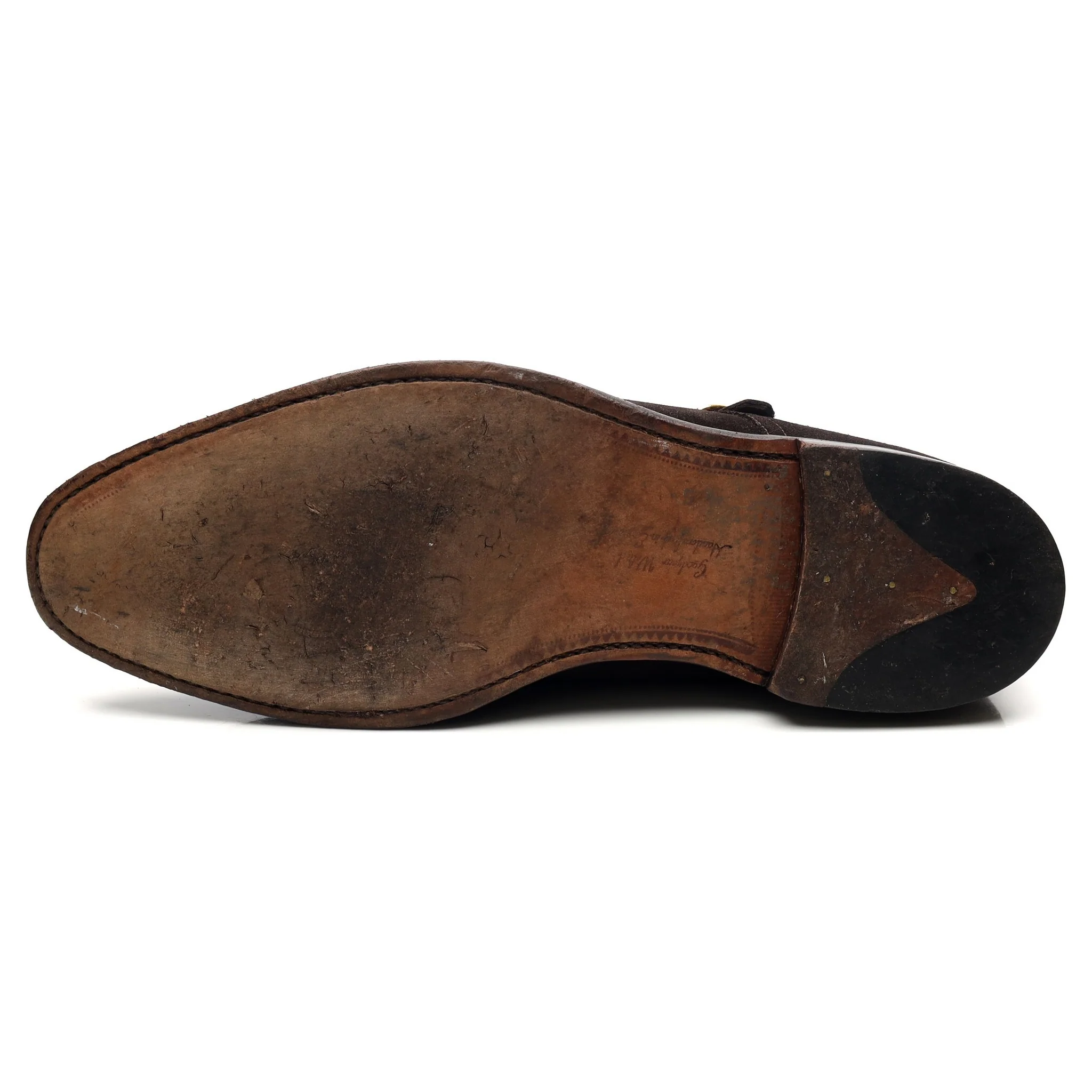 1880 'Cannon' Dark Brown Suede Double Monk Strap UK 10.5 F - Image 10
