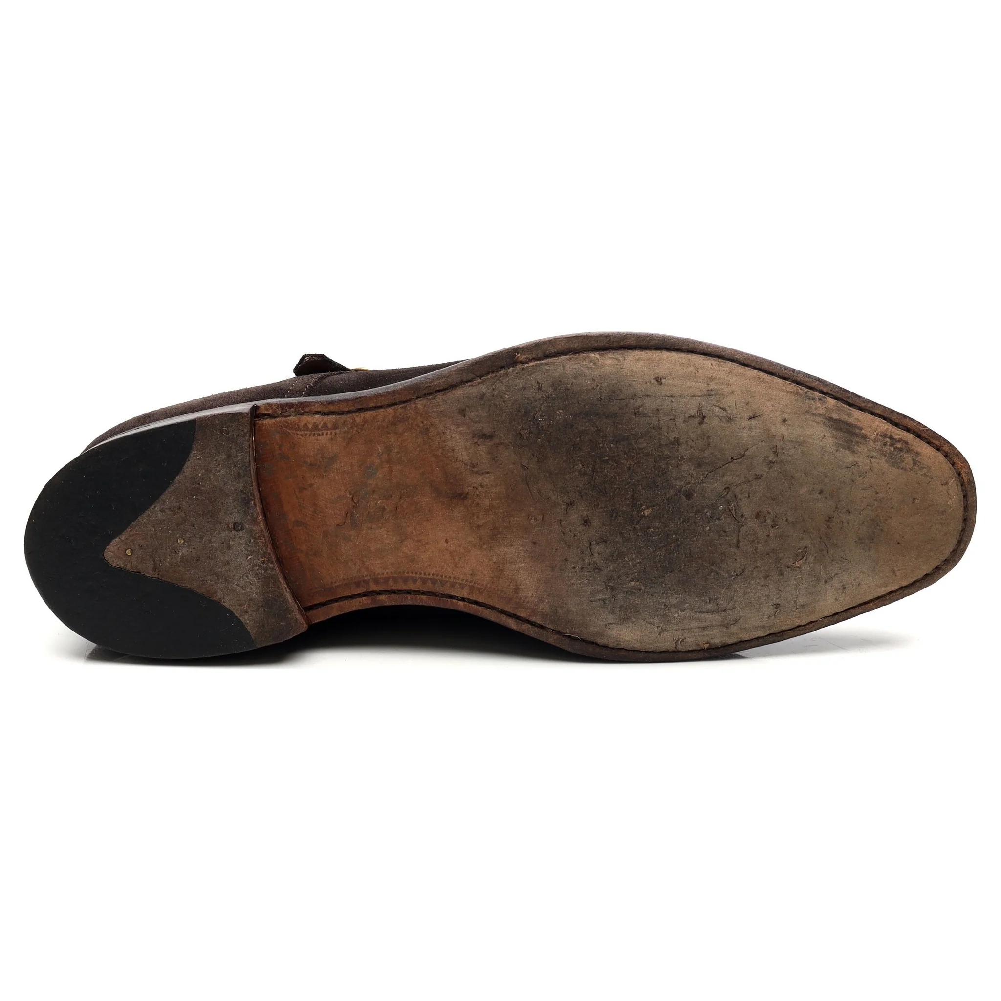 1880 'Cannon' Dark Brown Suede Double Monk Strap UK 10.5 F - Image 11