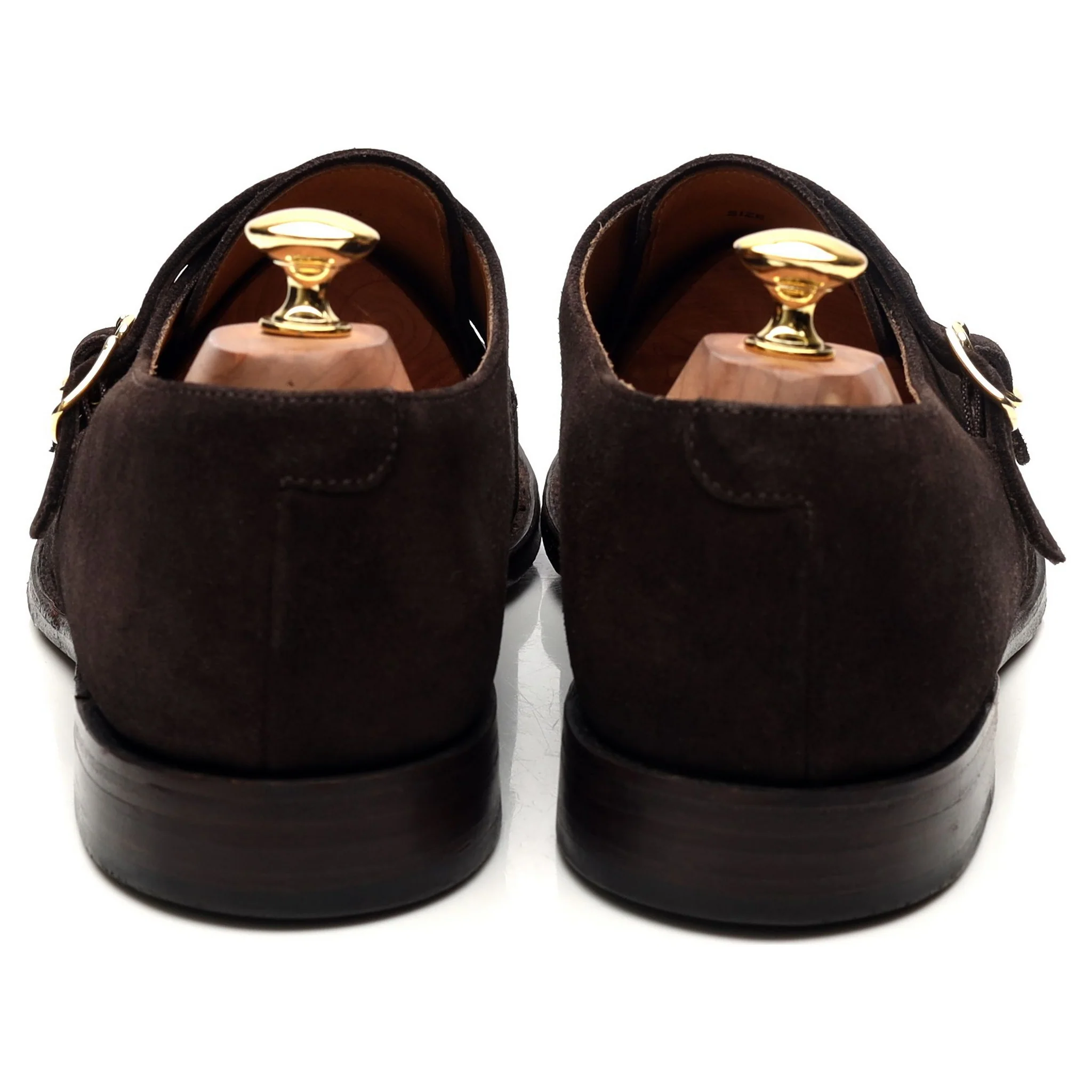 1880 'Cannon' Dark Brown Suede Double Monk Strap UK 10.5 F - Image 4
