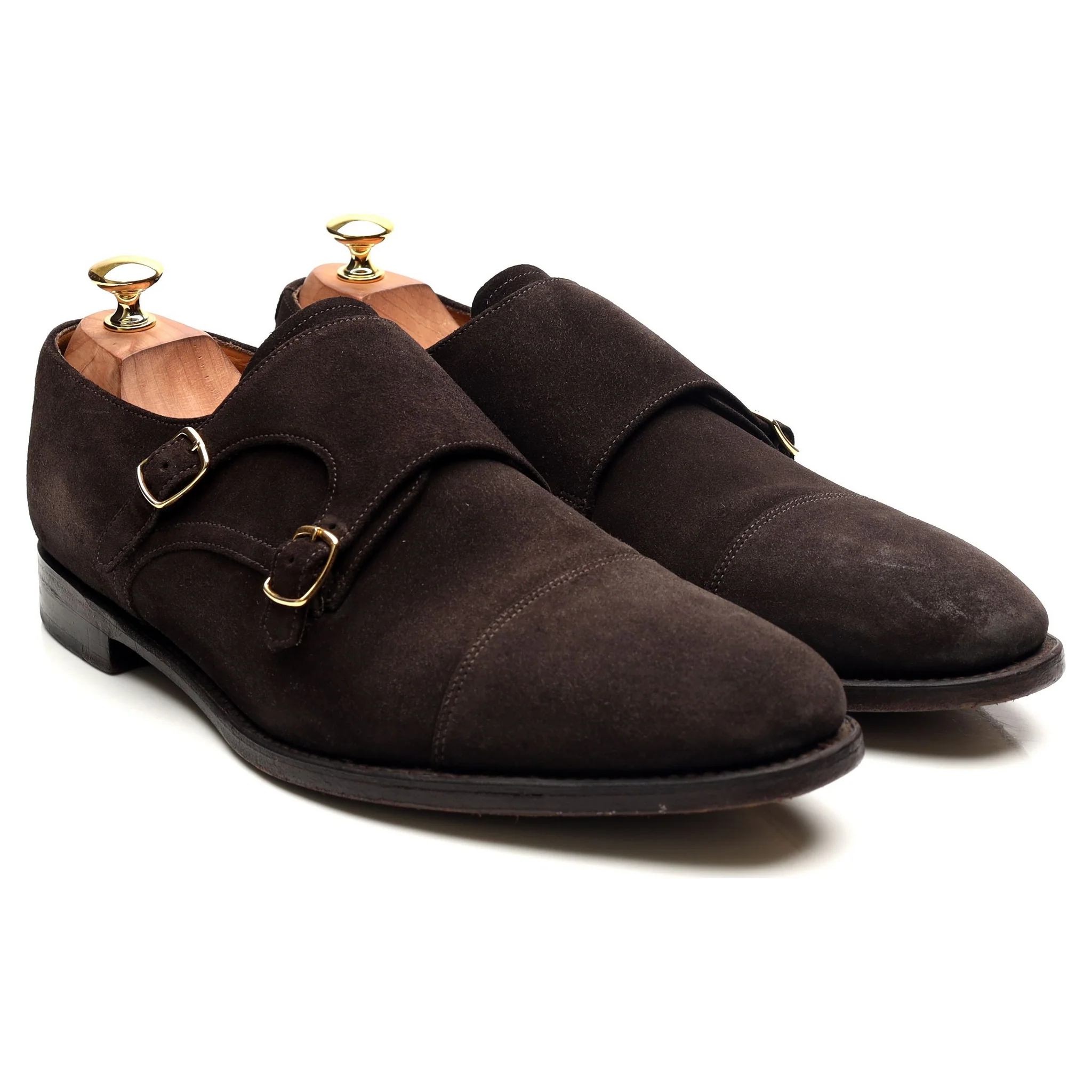 1880 'Cannon' Dark Brown Suede Double Monk Strap UK 10.5 F - Image 7