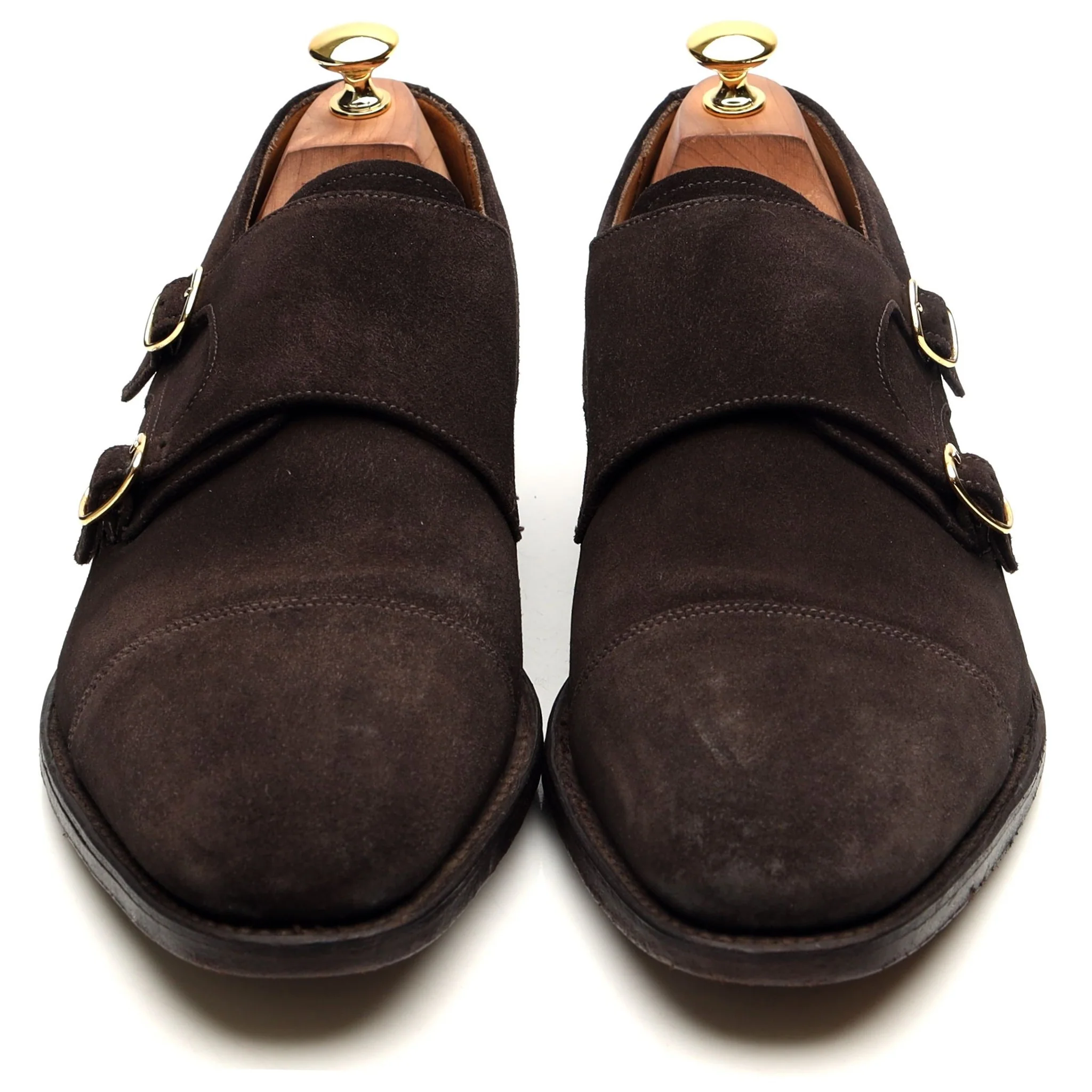 1880 'Cannon' Dark Brown Suede Double Monk Strap UK 10.5 F - Image 9