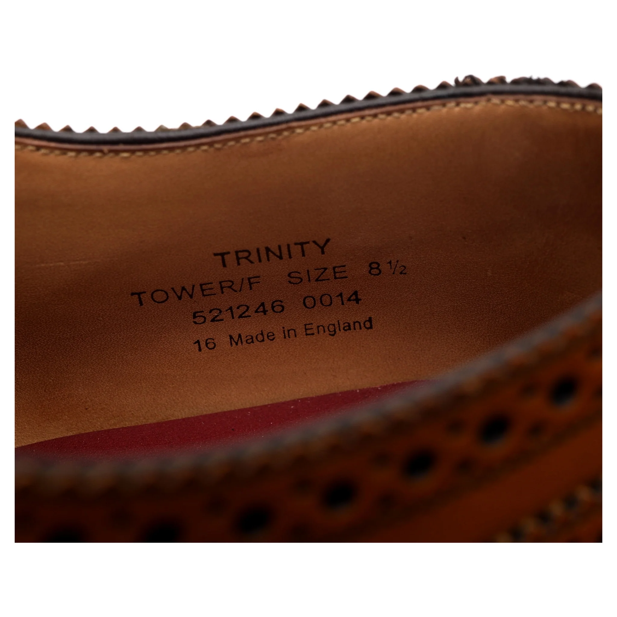 1880 Export Grade 'Trinity' Tan Brown Leather Oxford Brogues UK 8.5 F - Image 13