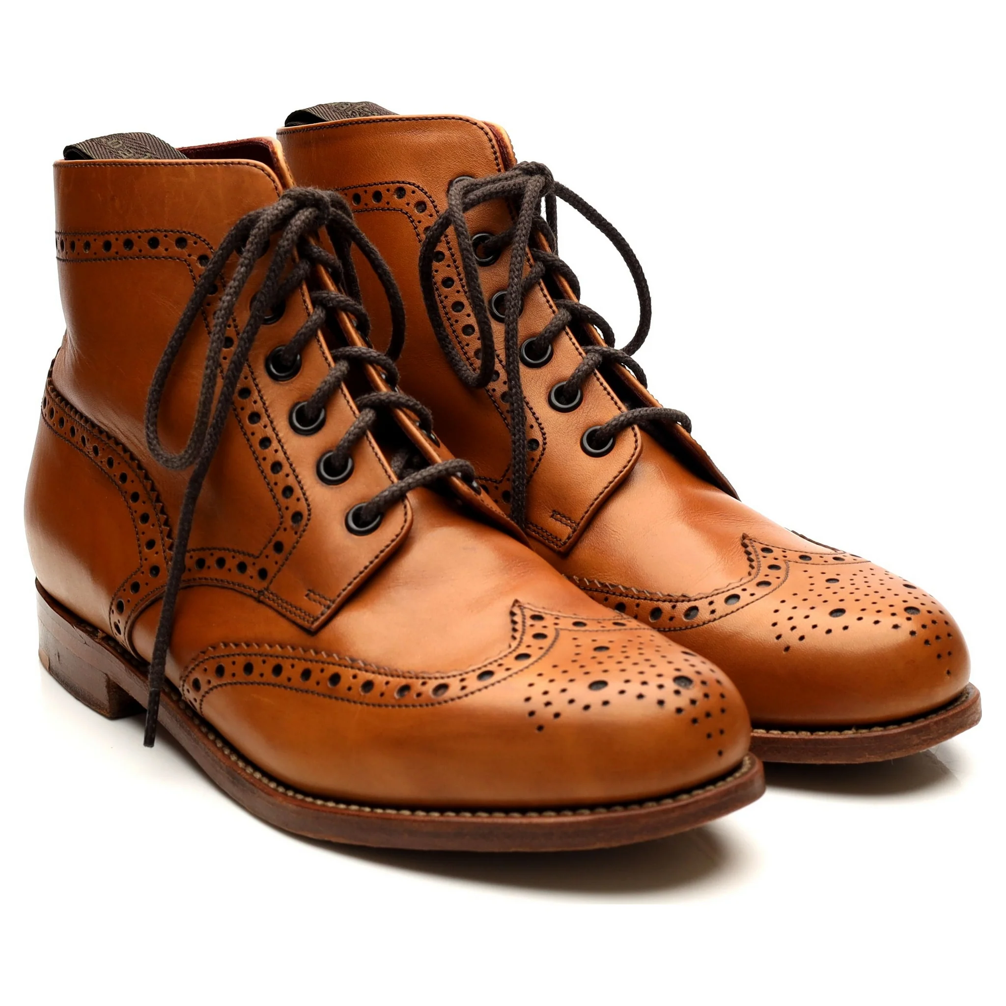 Women's 'Anne' Tan Brown Leather Brogue Boots UK 6 E - Image 7