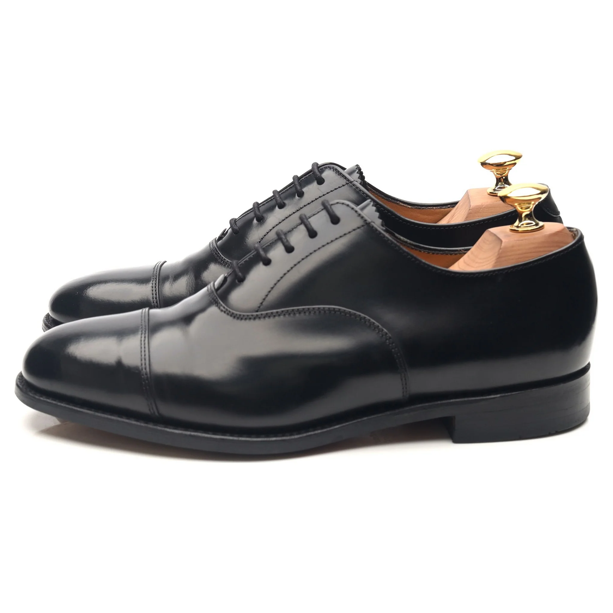 '747' Black Leather Oxford UK 6 F - Image 2