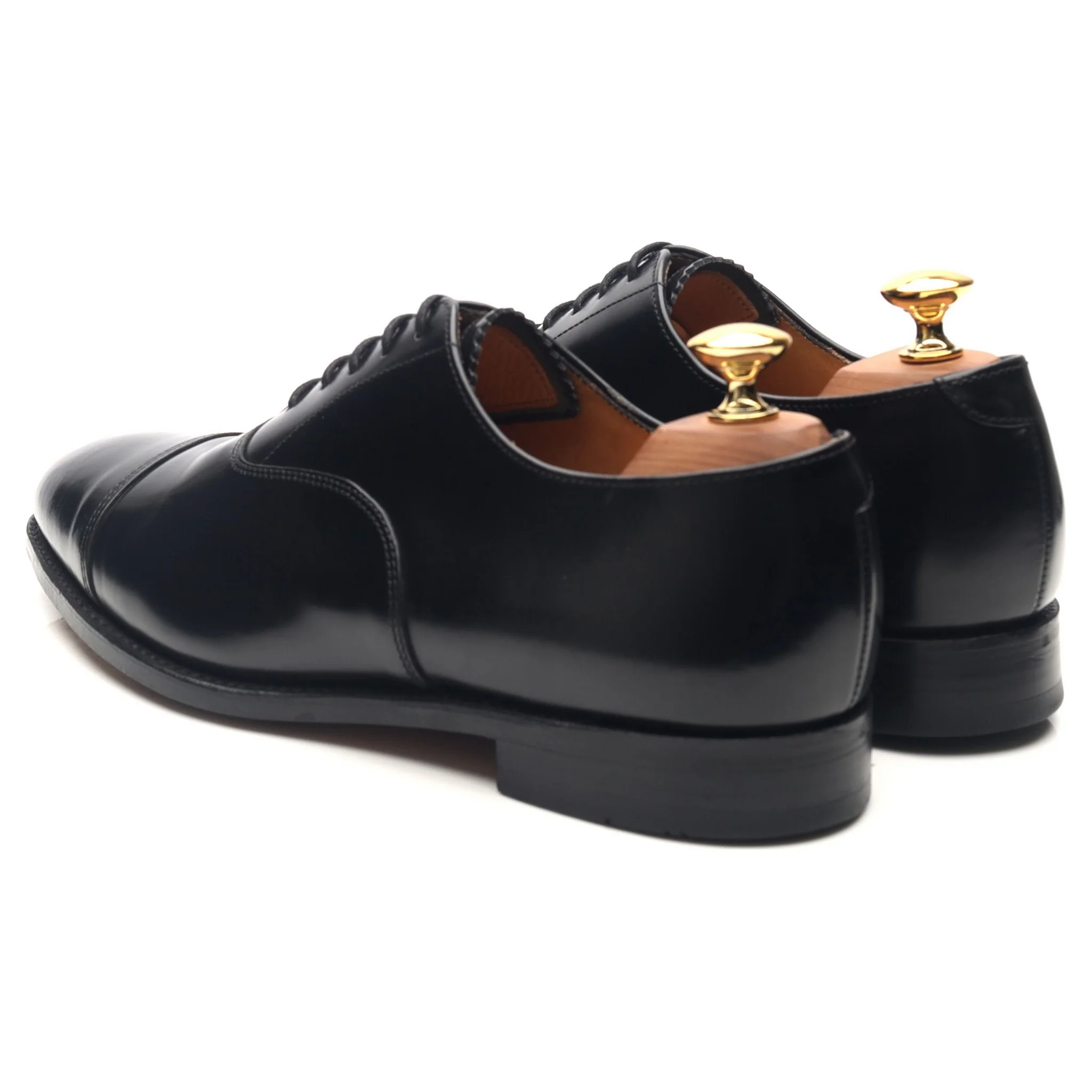 '747' Black Leather Oxford UK 6 F - Image 3