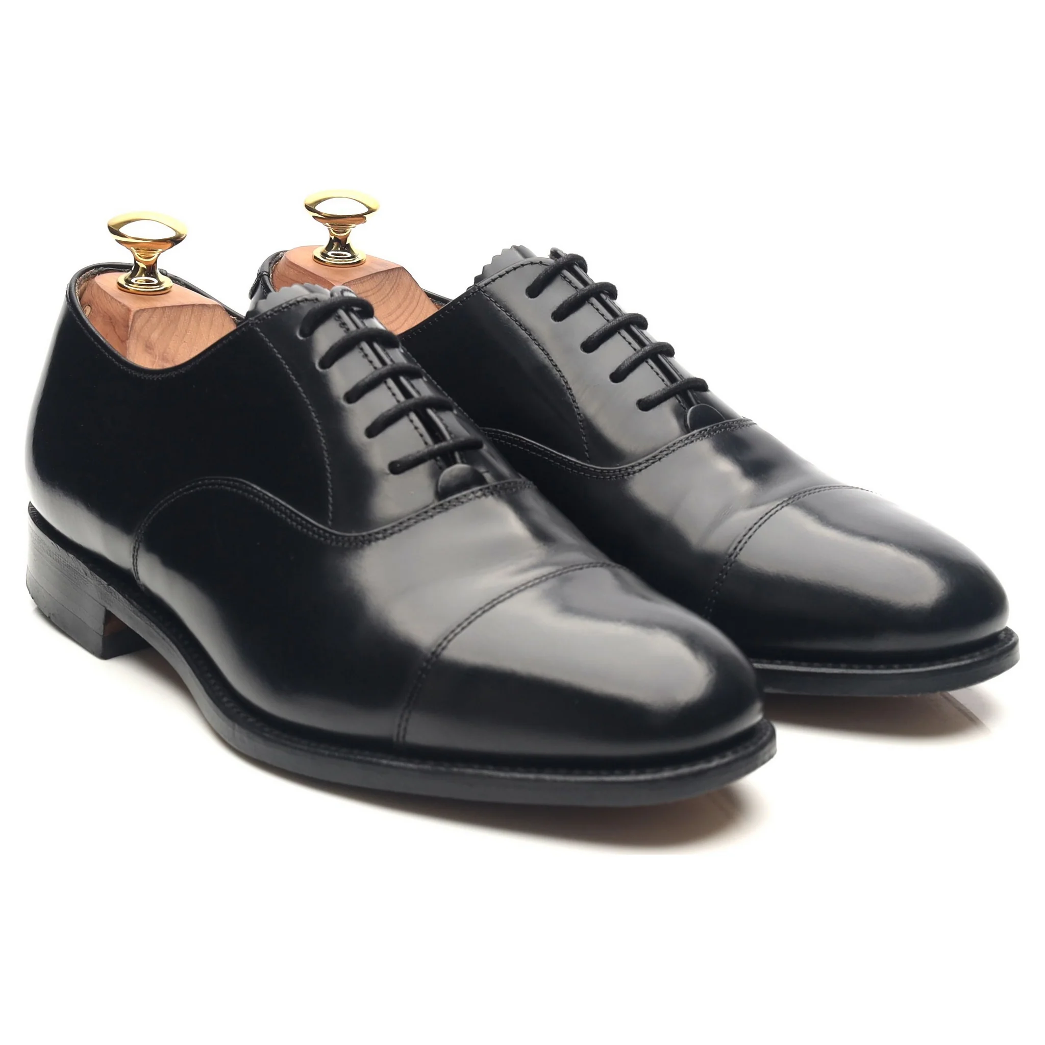 '747' Black Leather Oxford UK 6 F - Image 7