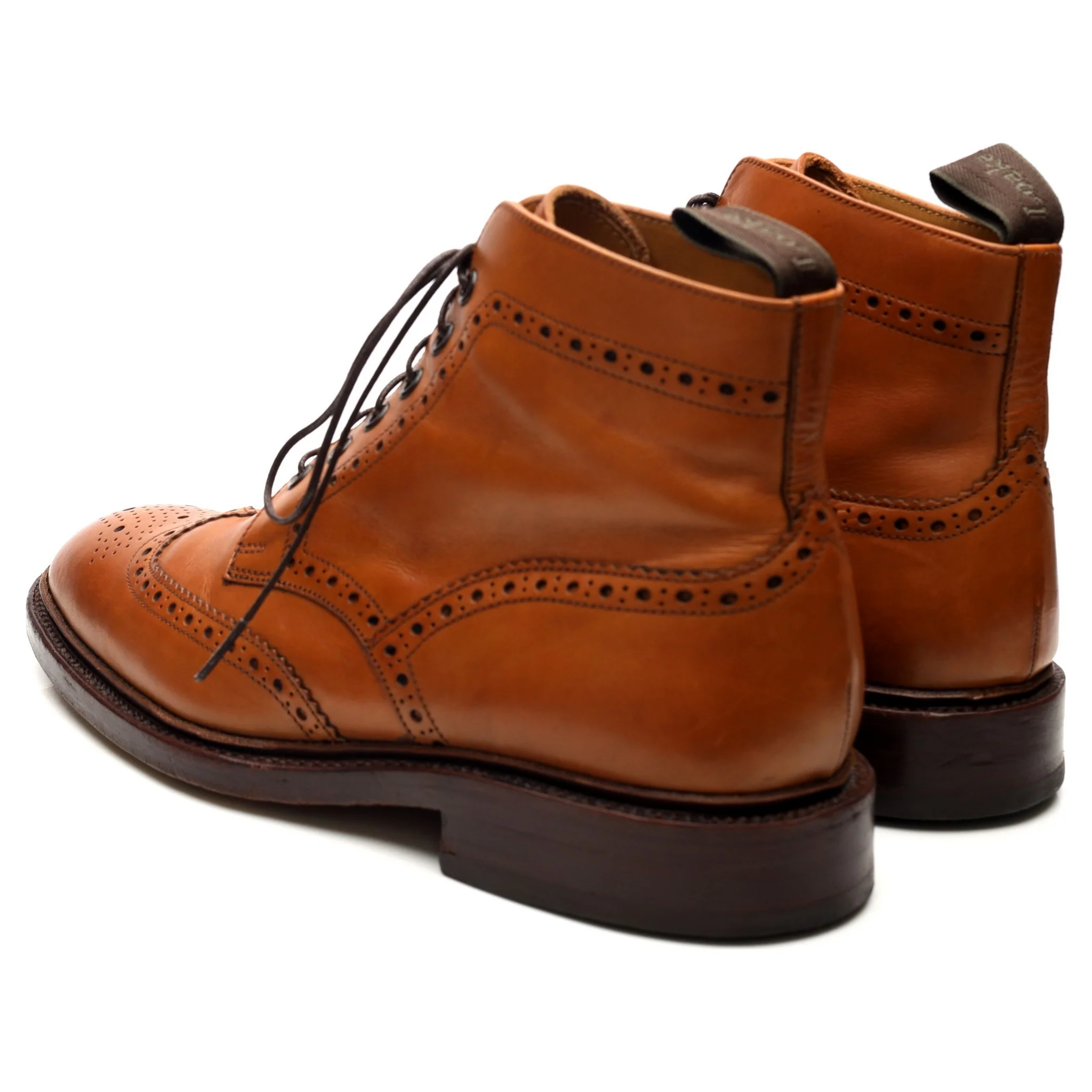1880 'Burford 2' Tan Brown Leather Brogue Boots UK 9 F - Image 3