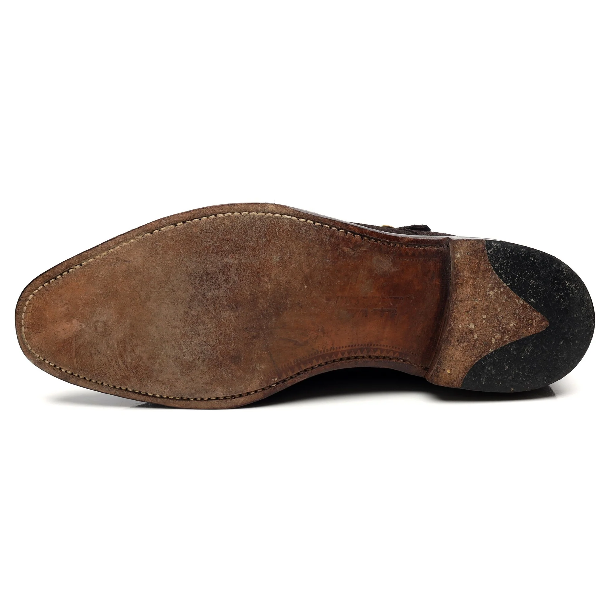 1880 'Cannon' Dark Brown Suede Double Monk Strap UK 9.5 F - Image 10