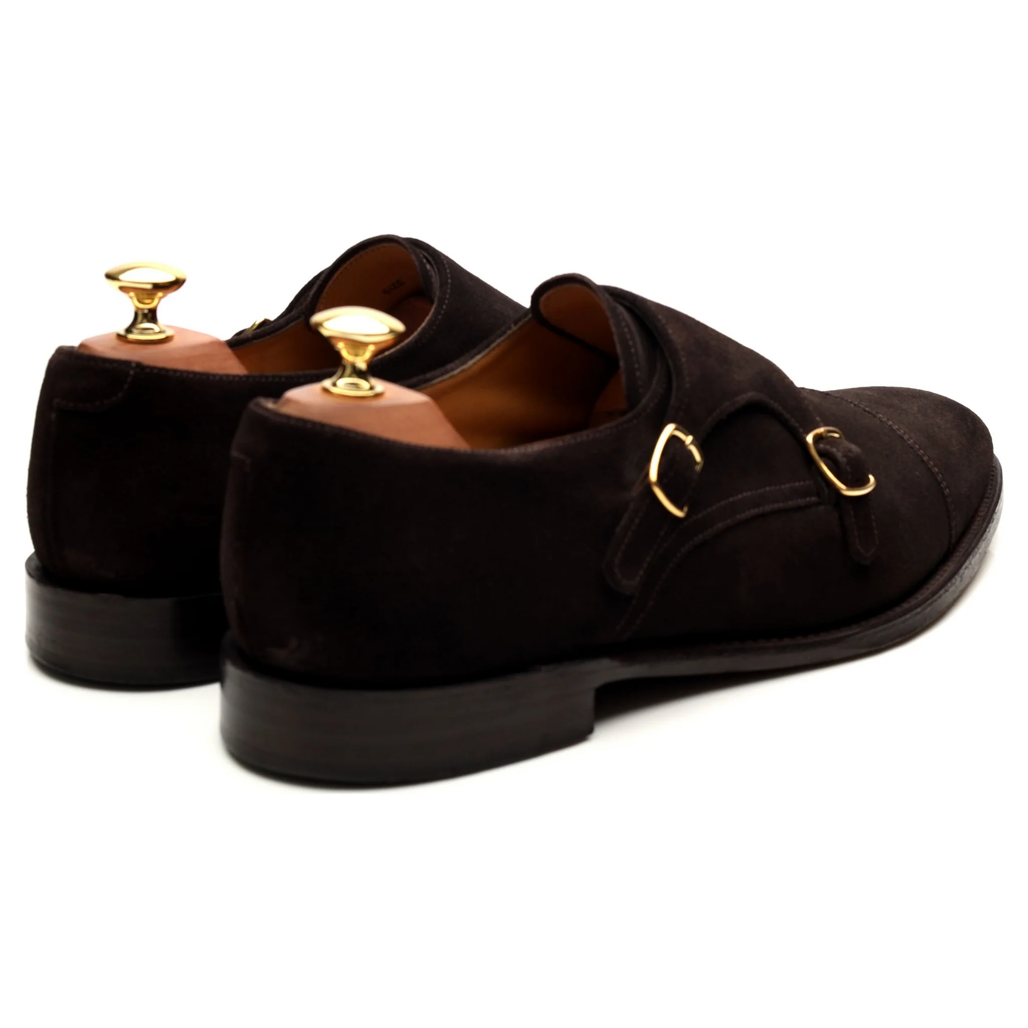 1880 'Cannon' Dark Brown Suede Double Monk Strap UK 9.5 F - Image 5