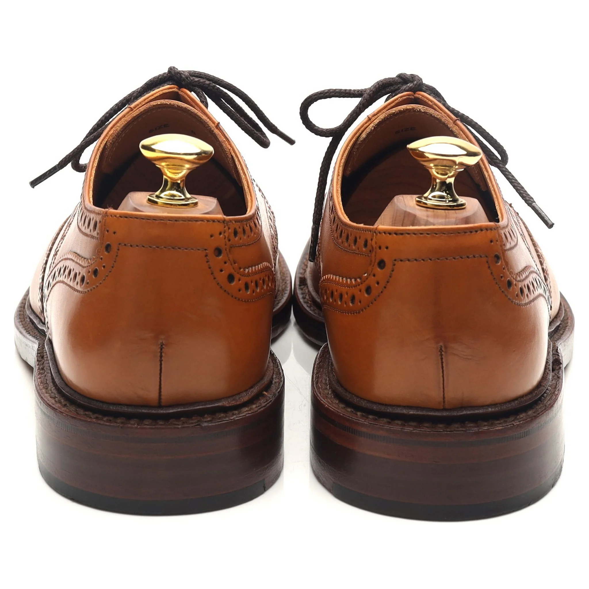 1880 'Chester 2' Tan Brown Leather Derby Brogues UK 8 F - Image 4