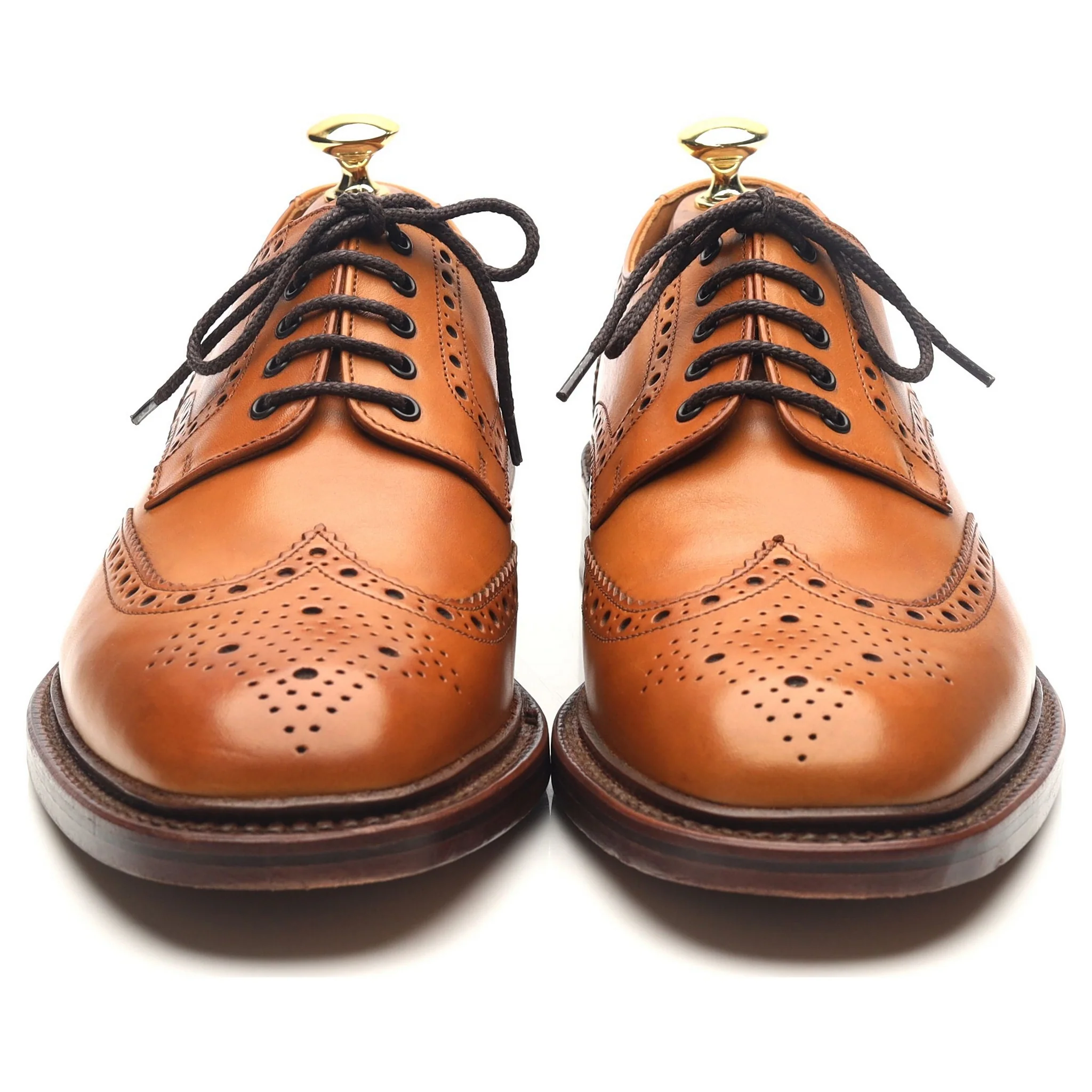 1880 'Chester 2' Tan Brown Leather Derby Brogues UK 8 F - Image 8