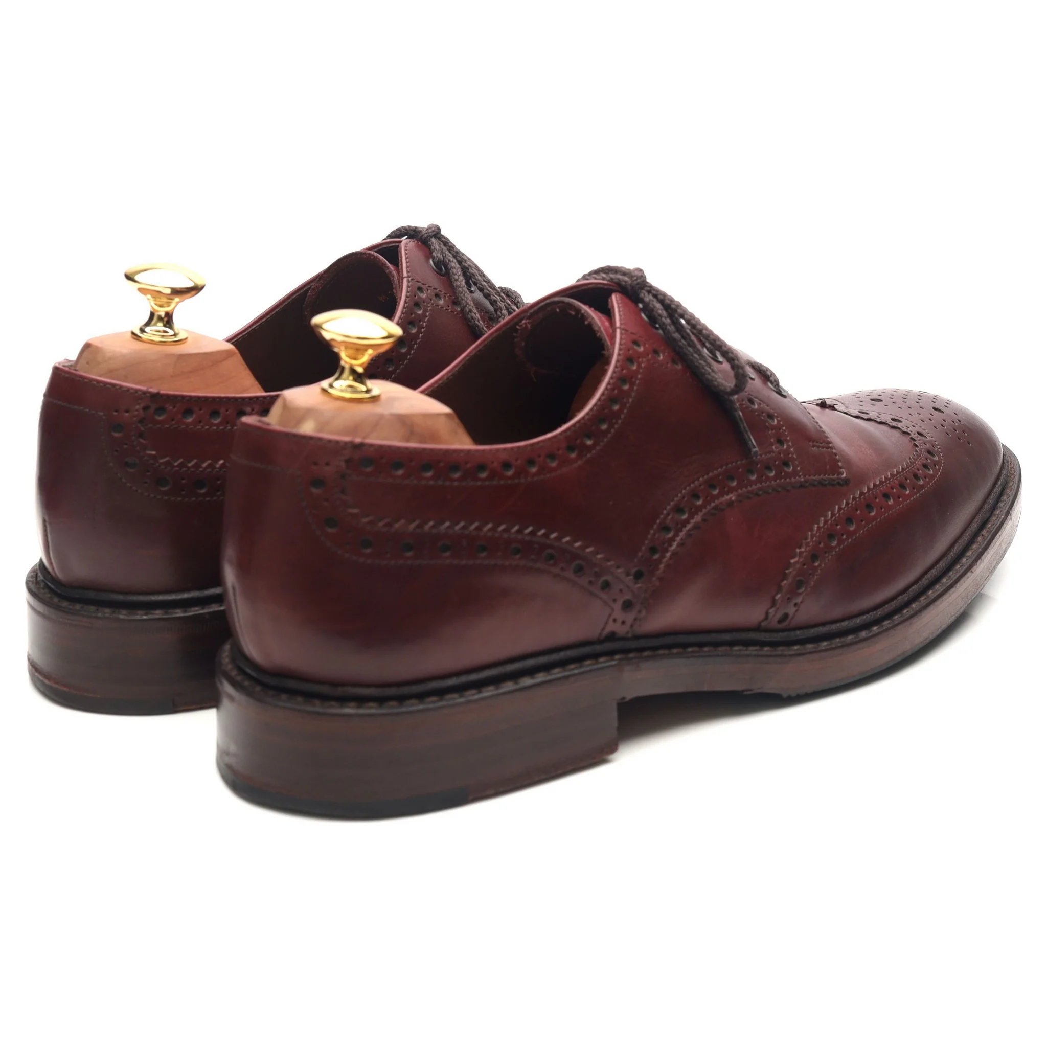 1880 'Chester 2' Burgundy Leather Derby Brogues UK 10 F - Image 5