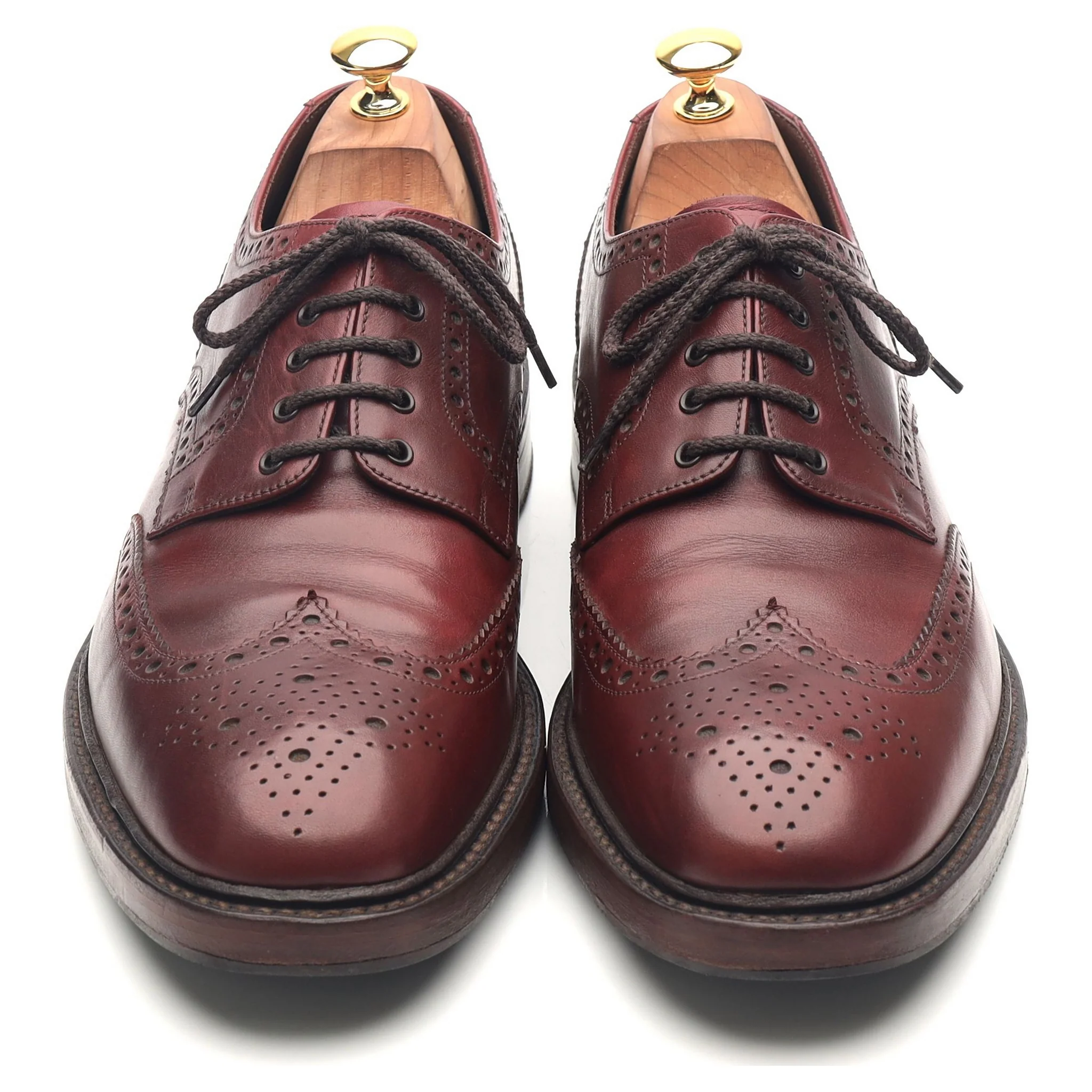 1880 'Chester 2' Burgundy Leather Derby Brogues UK 10 F - Image 9