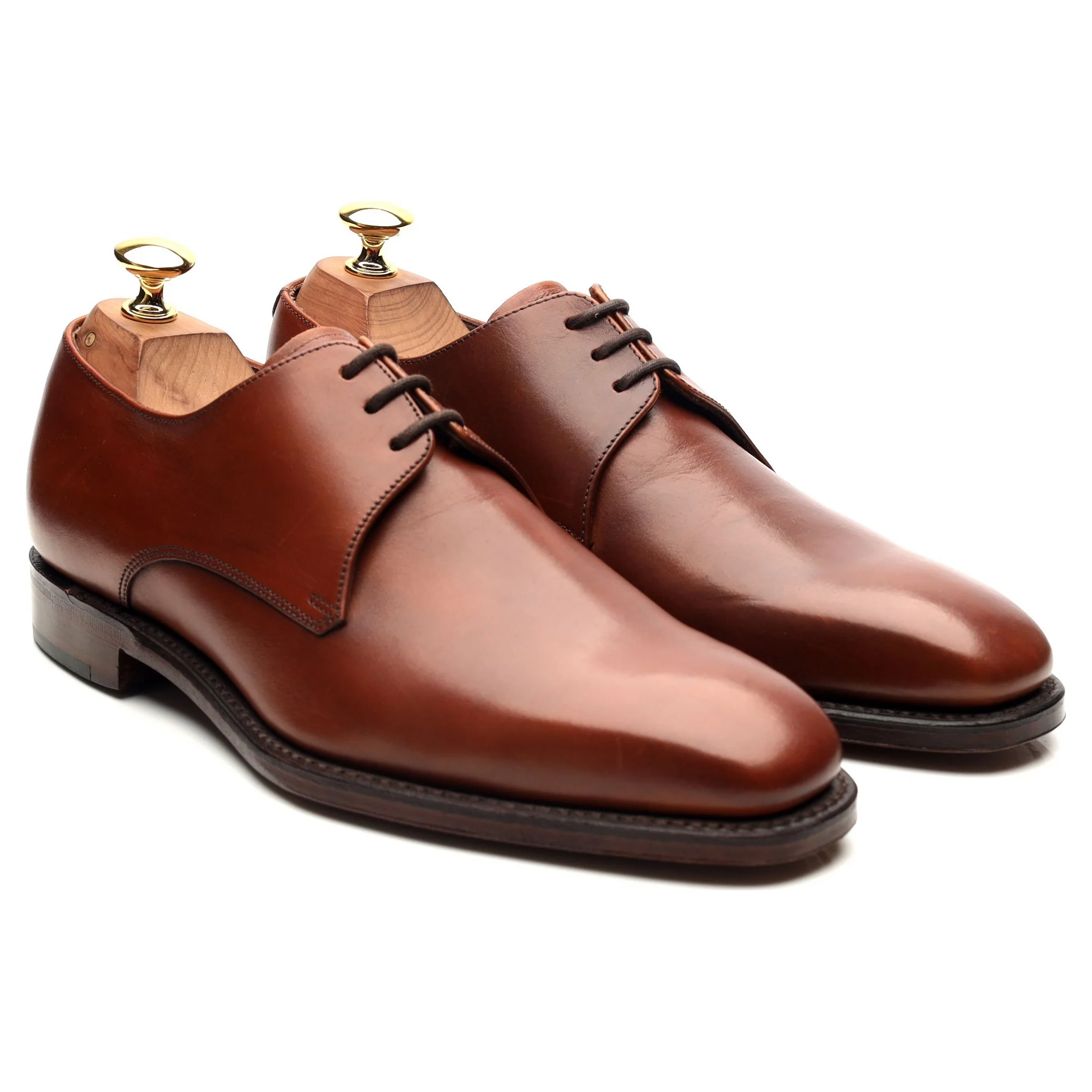 1880 'Cornwall' Tan Brown Leather Derby UK 6 E - Image 7