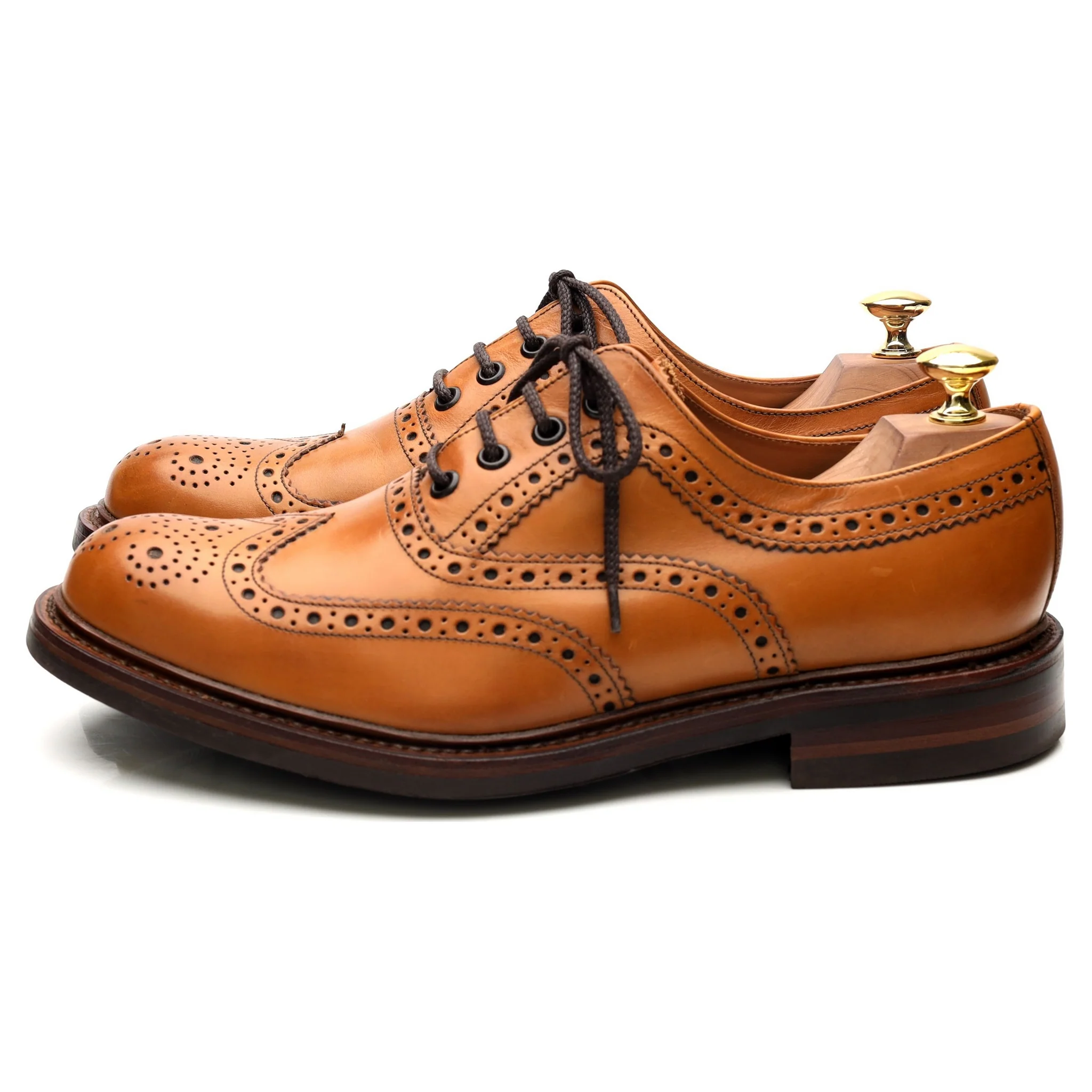 1880 'Edward' Tan Brown Leather Brogues UK 8.5 G - Image 2
