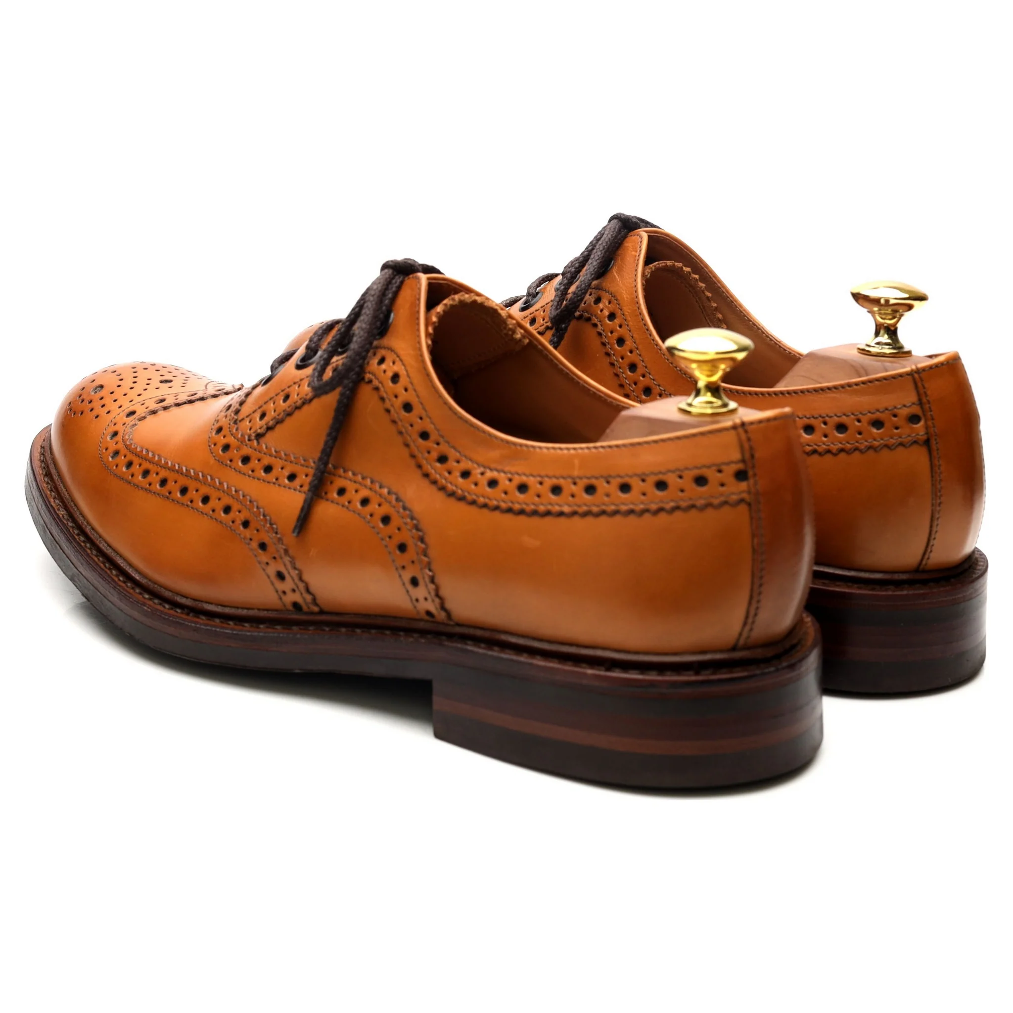 1880 'Edward' Tan Brown Leather Brogues UK 8.5 G - Image 3