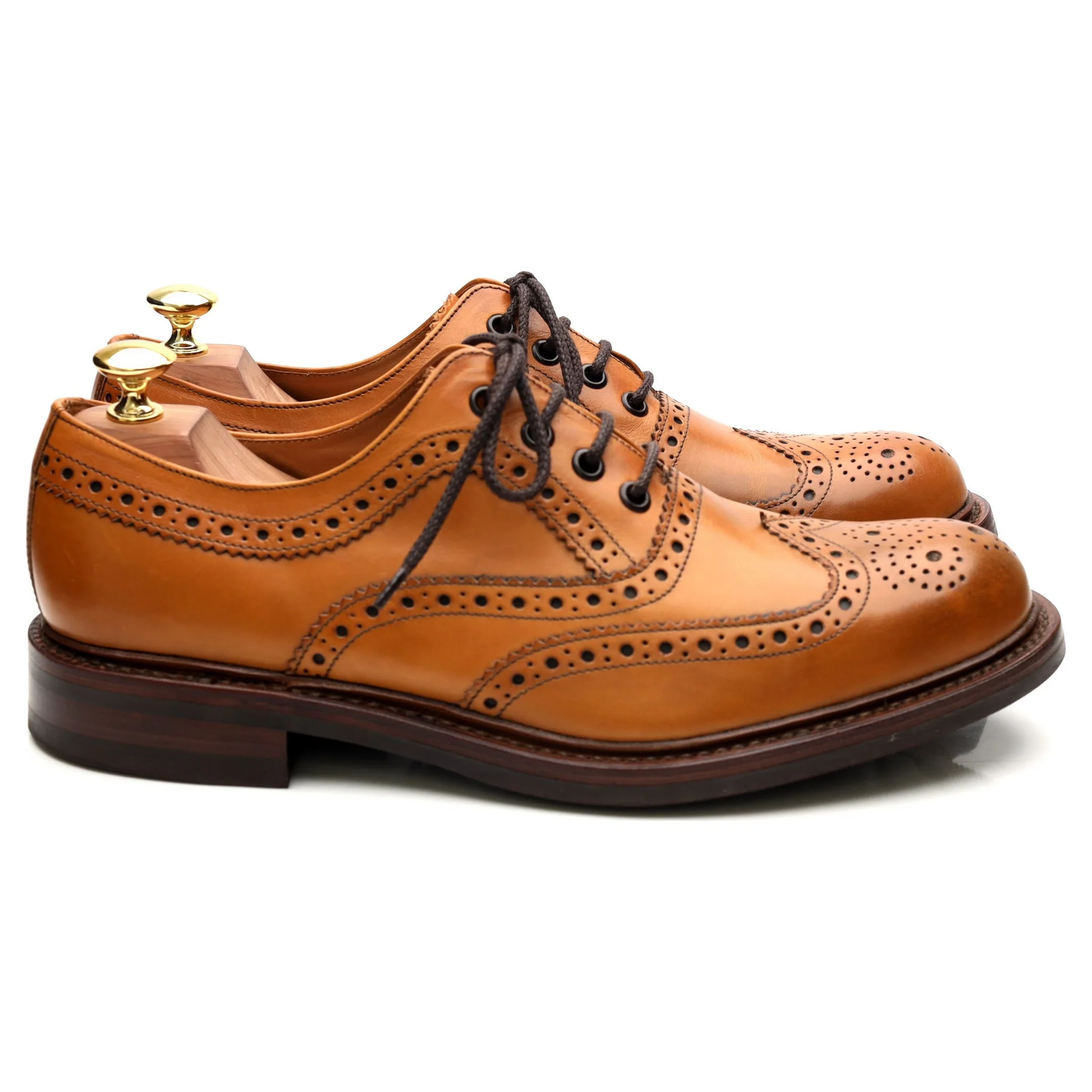 1880 'Edward' Tan Brown Leather Brogues UK 8.5 G - Image 6