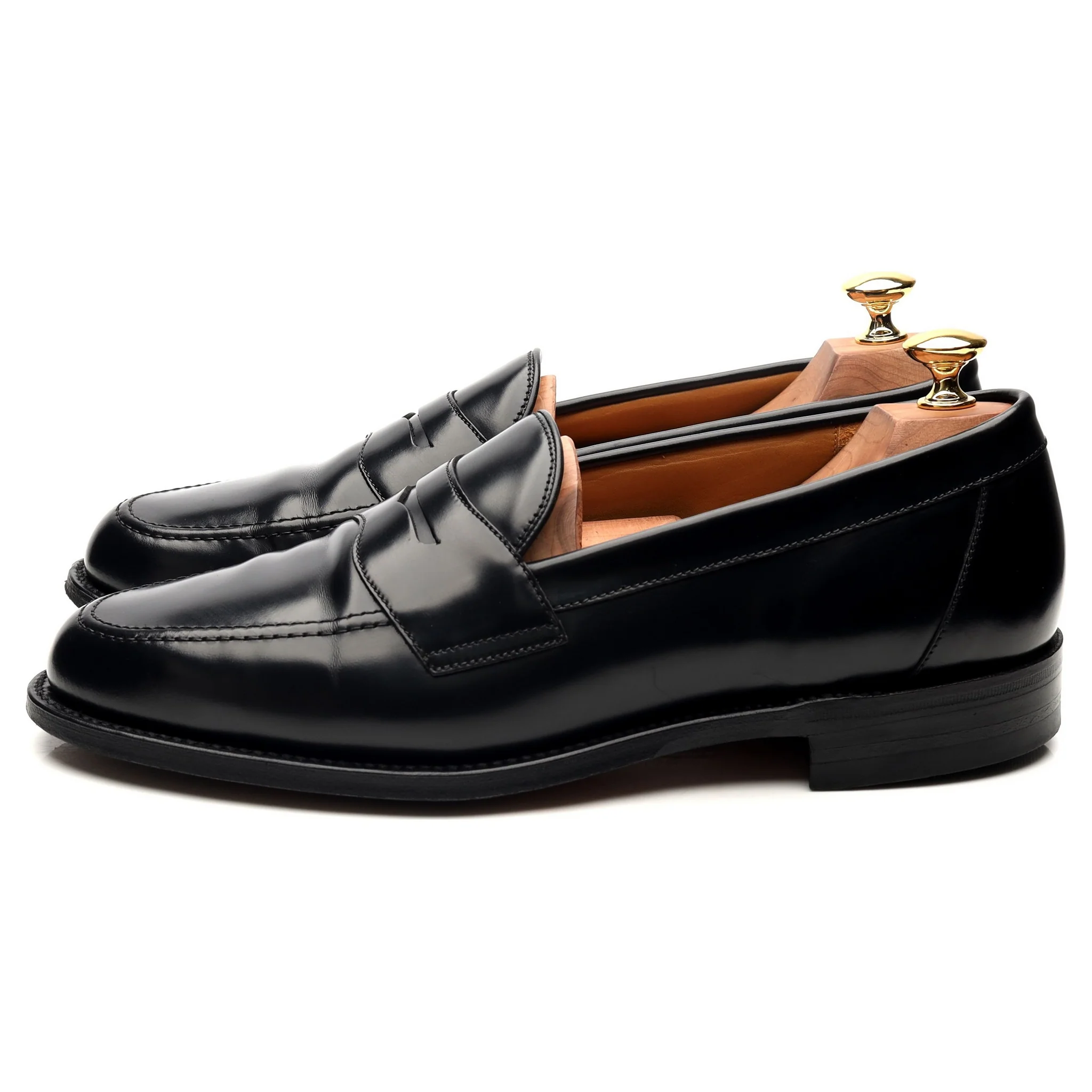 'Eton' Black Leather Loafers UK 9 F - Image 2