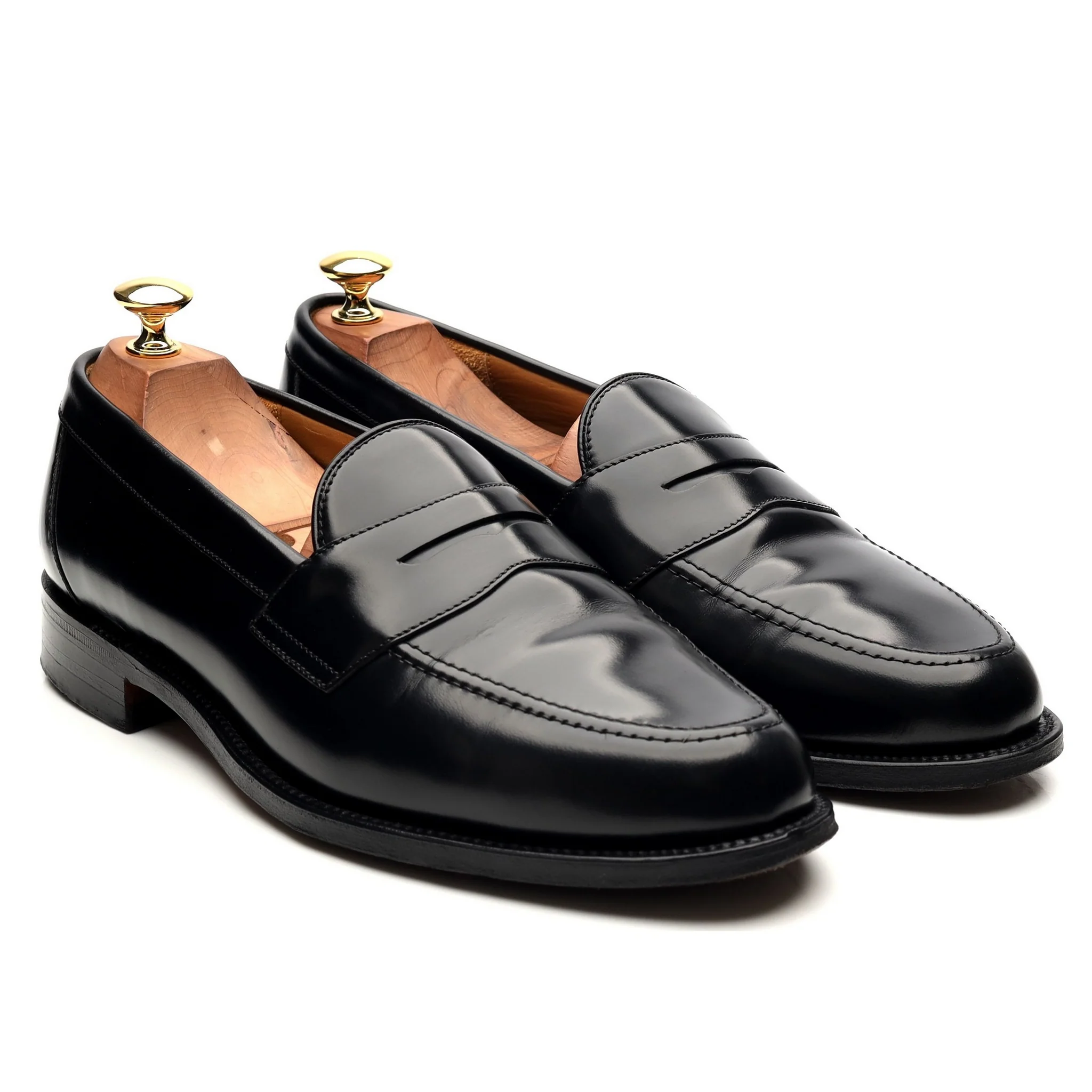 'Eton' Black Leather Loafers UK 9 F - Image 7