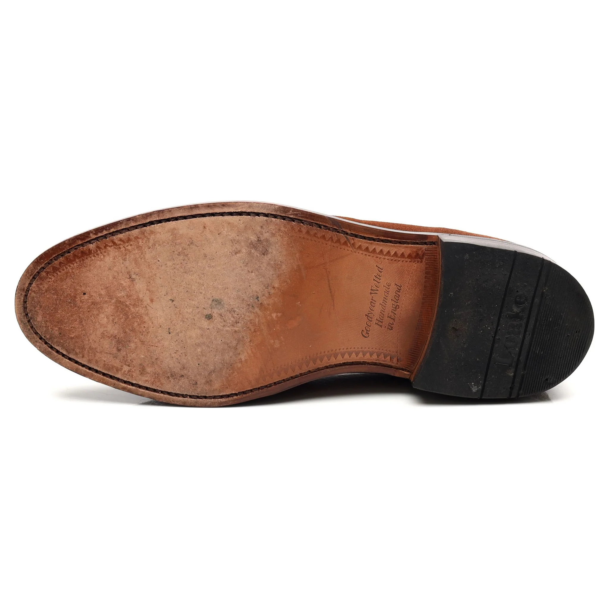 'Lincoln' Brown Suede Tassel Loafers UK 7.5 F - Image 10