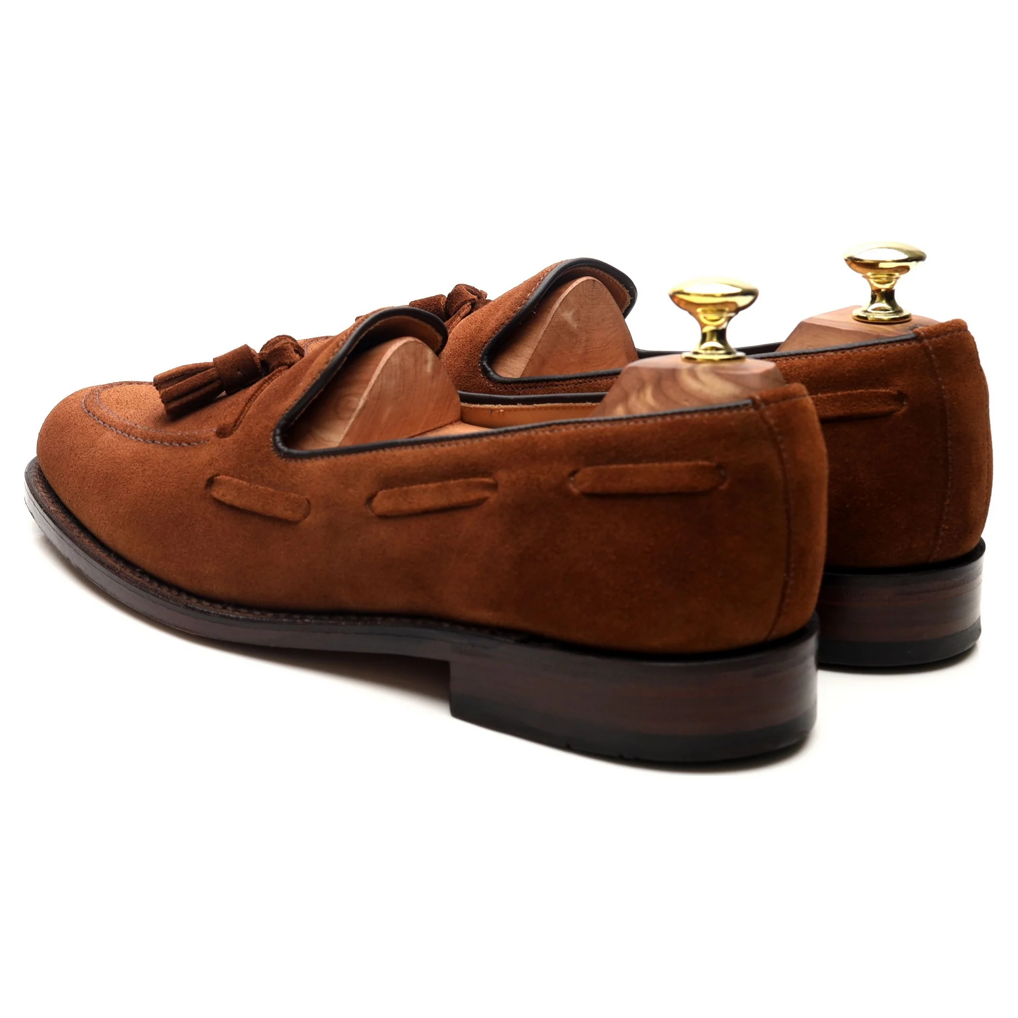 'Lincoln' Brown Suede Tassel Loafers UK 7.5 F - Image 3