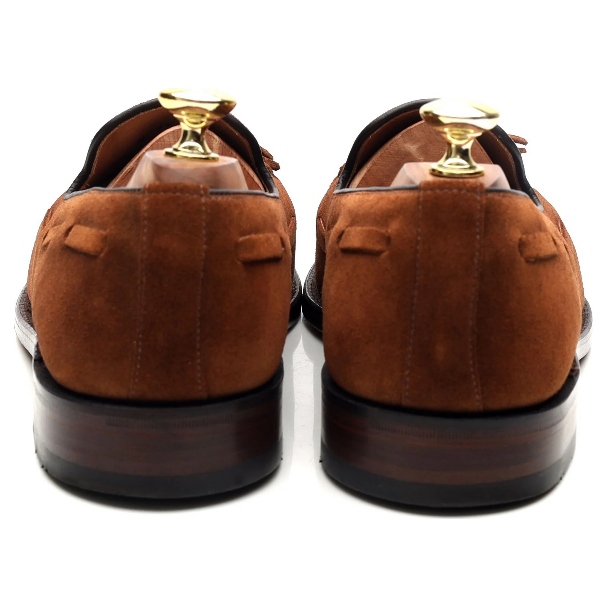 'Lincoln' Brown Suede Tassel Loafers UK 7.5 F - Image 4