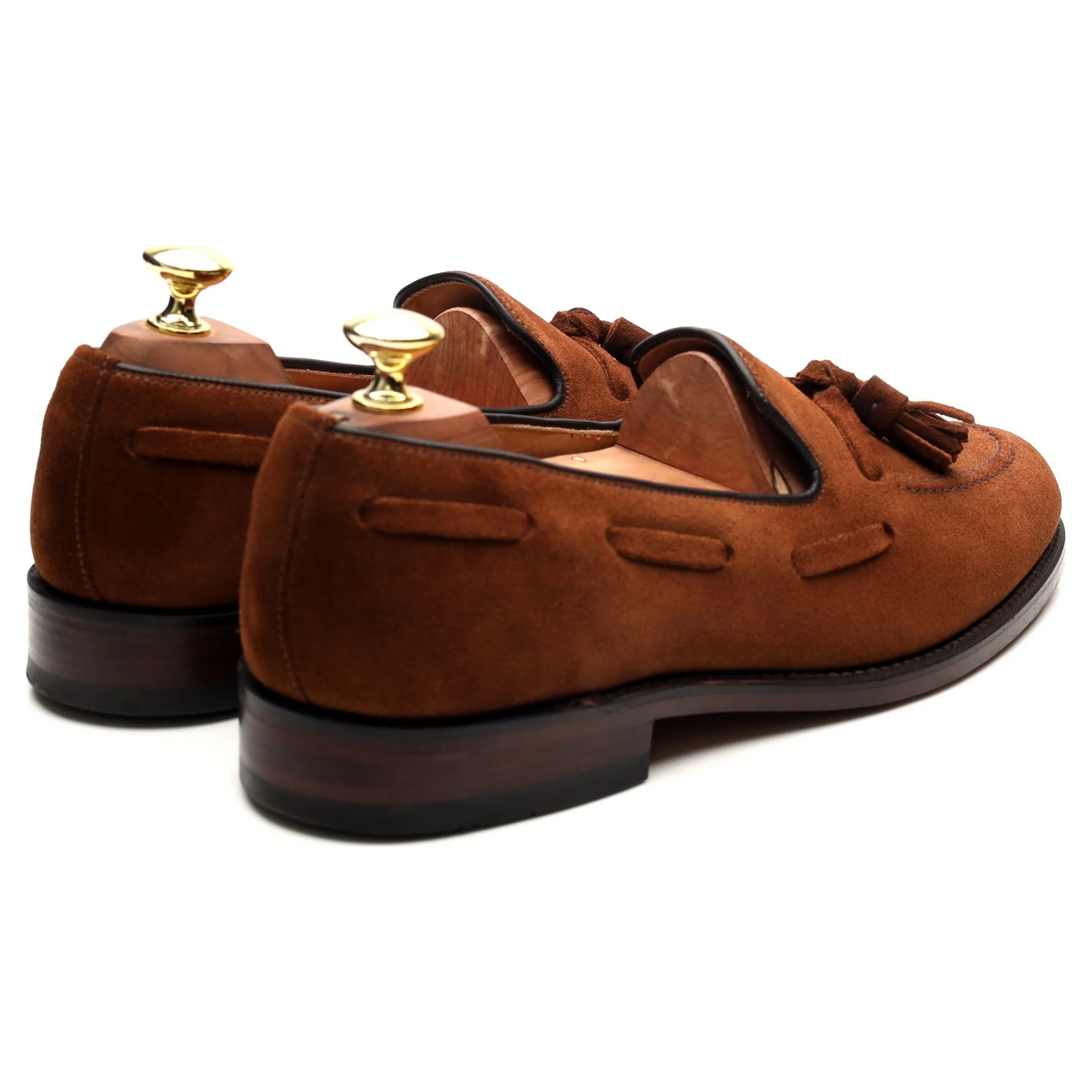 'Lincoln' Brown Suede Tassel Loafers UK 7.5 F - Image 5