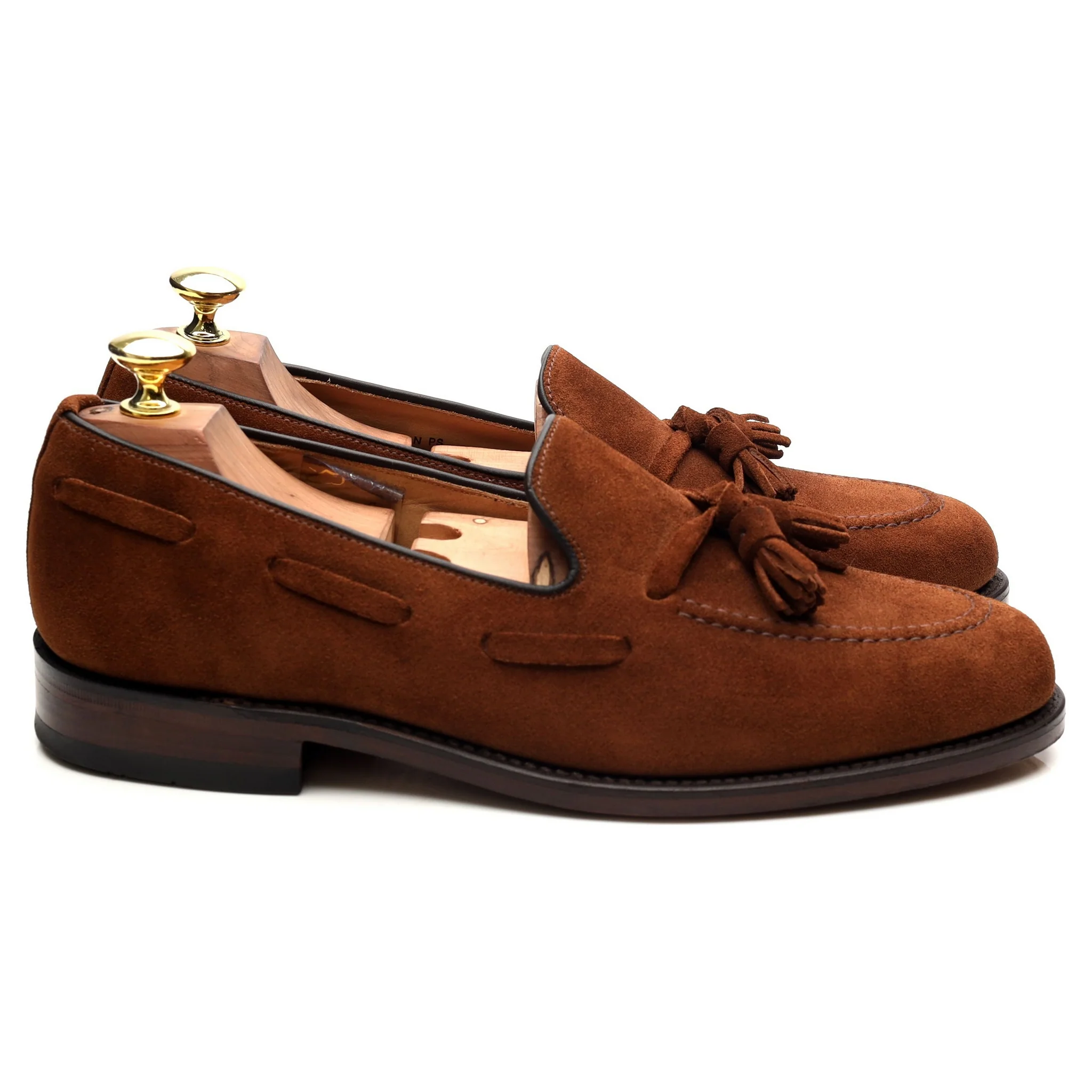 'Lincoln' Brown Suede Tassel Loafers UK 7.5 F - Image 6