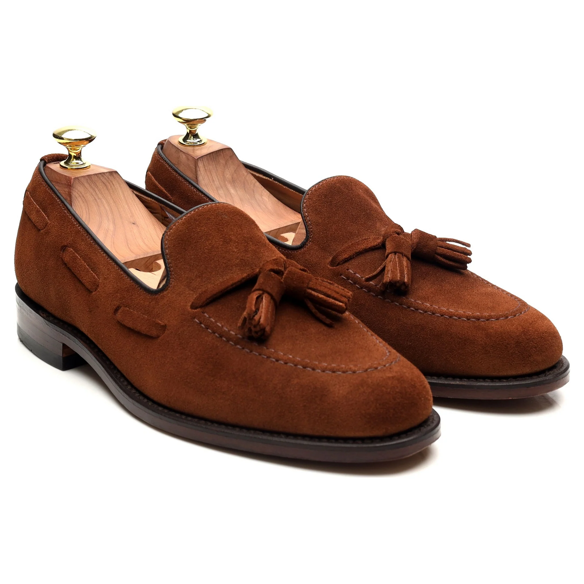 'Lincoln' Brown Suede Tassel Loafers UK 7.5 F - Image 7