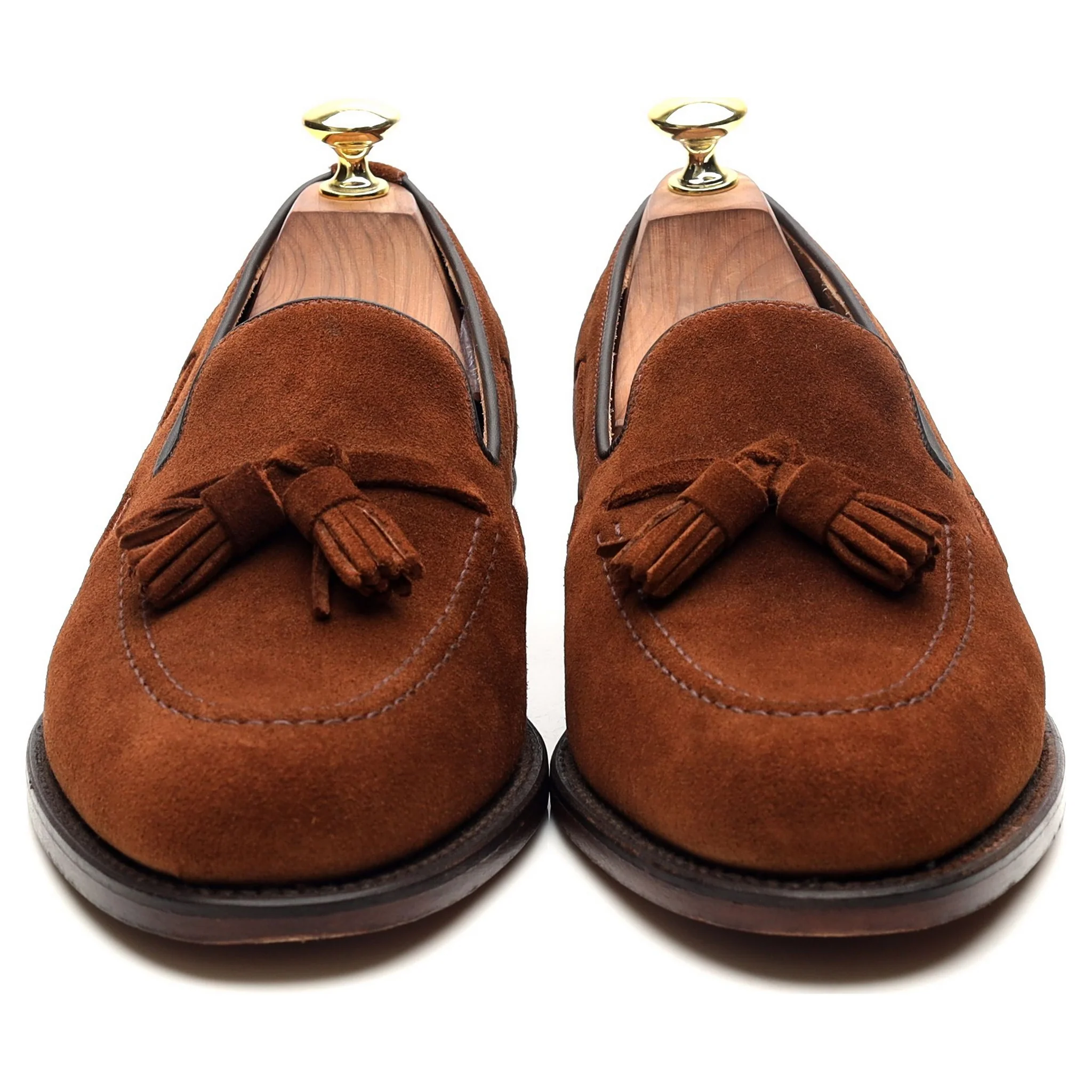 'Lincoln' Brown Suede Tassel Loafers UK 7.5 F - Image 8
