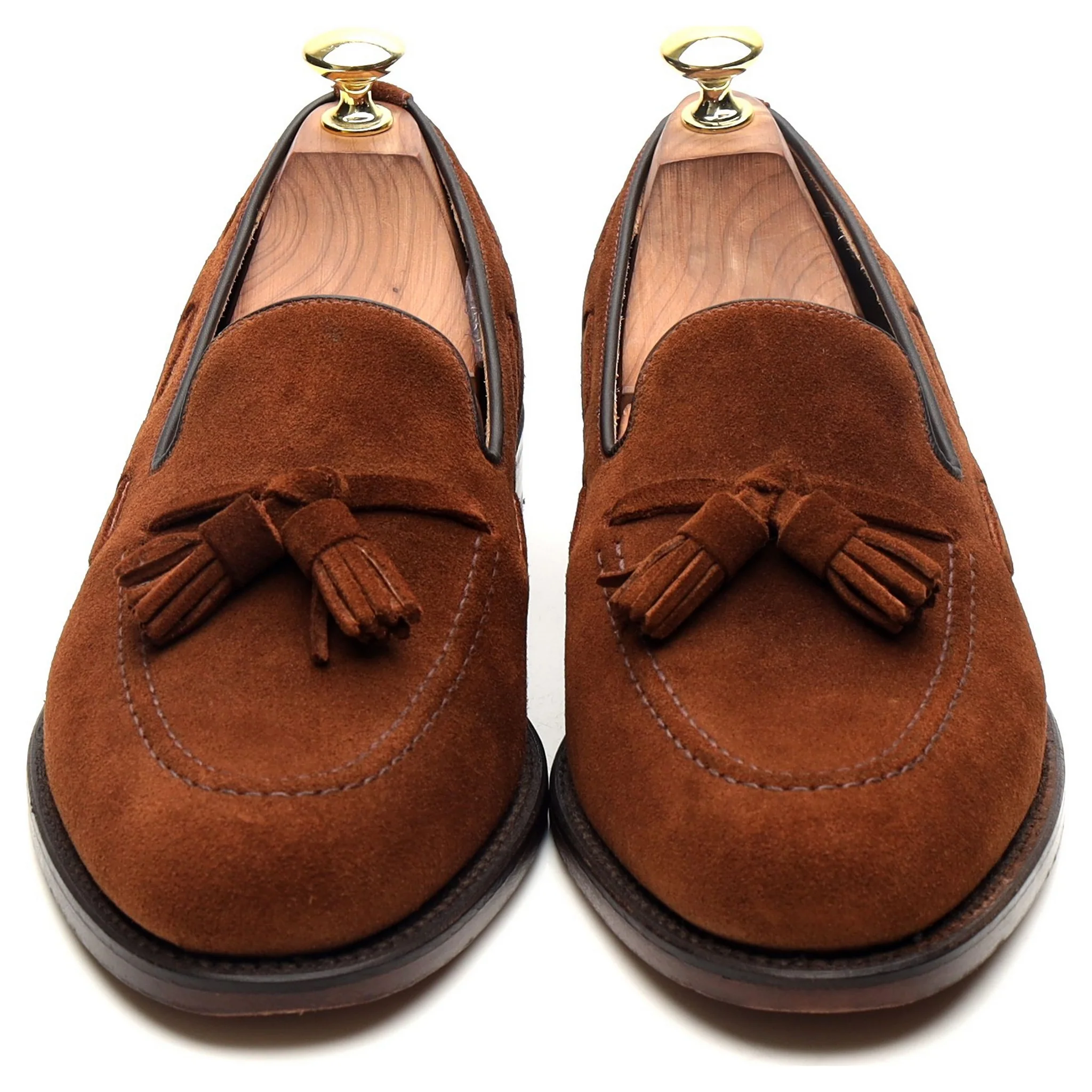 'Lincoln' Brown Suede Tassel Loafers UK 7.5 F - Image 9