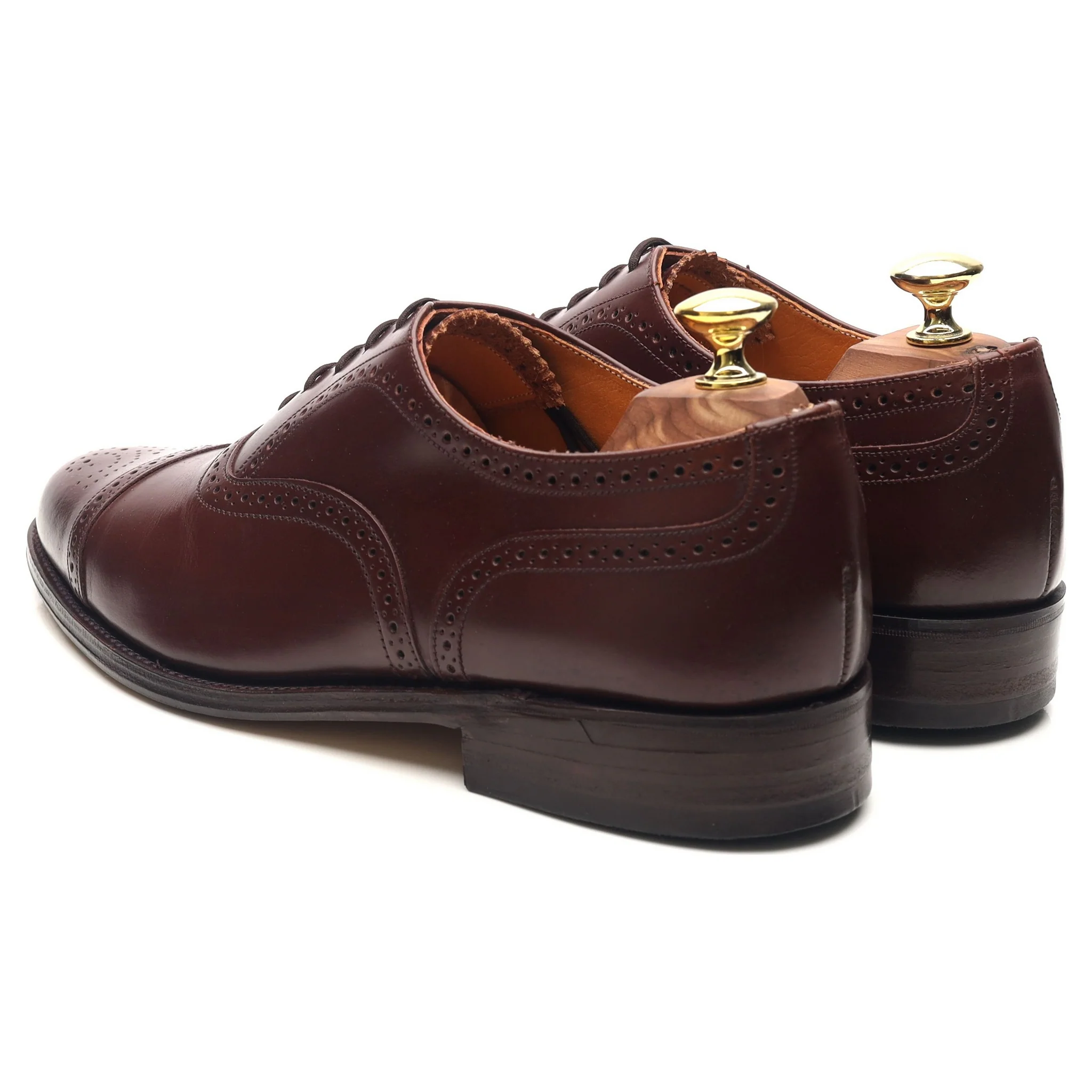Burgundy Leather Oxford Semi Brogues UK 7 F - Image 3