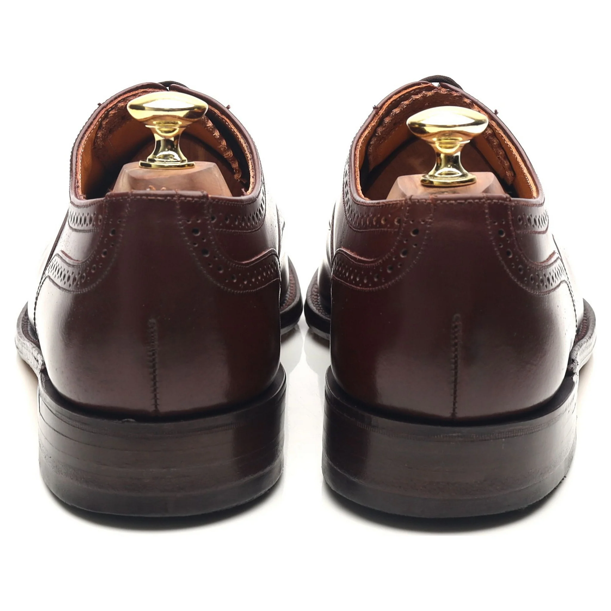 Burgundy Leather Oxford Semi Brogues UK 7 F - Image 4