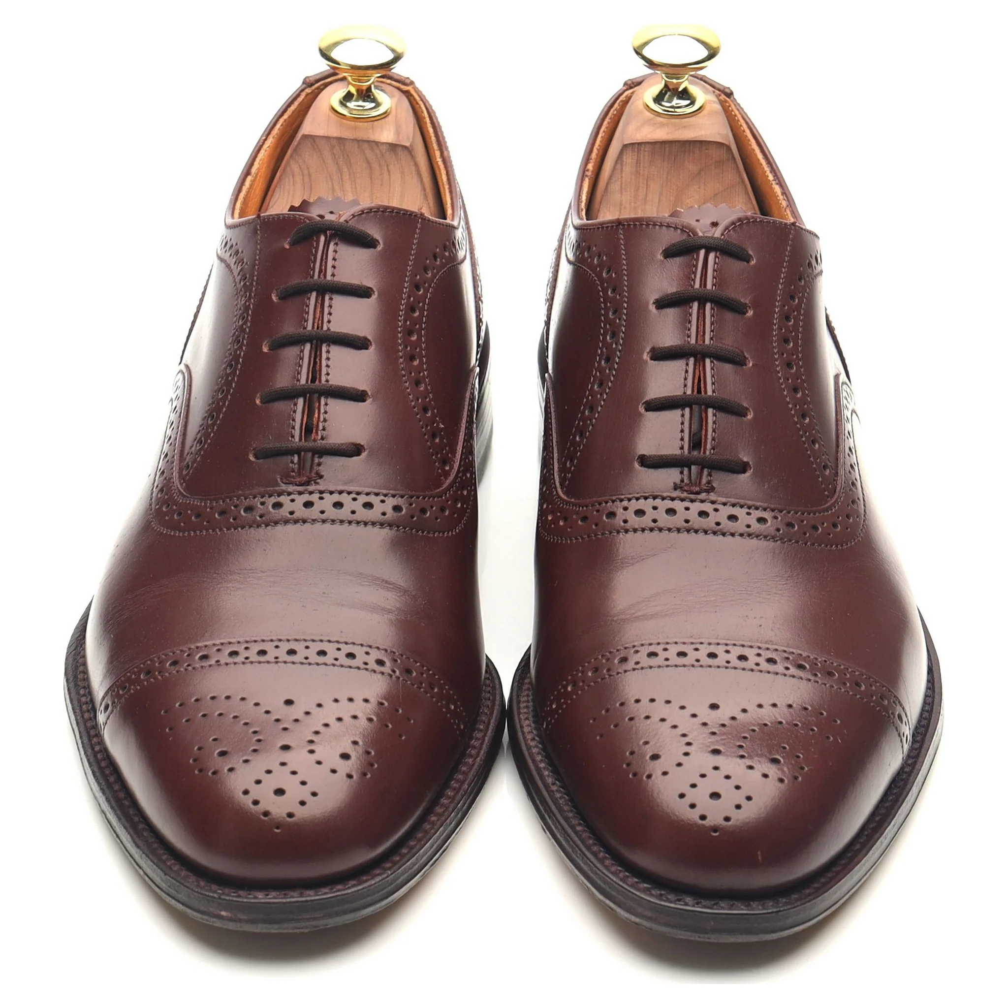 Burgundy Leather Oxford Semi Brogues UK 7 F - Image 9