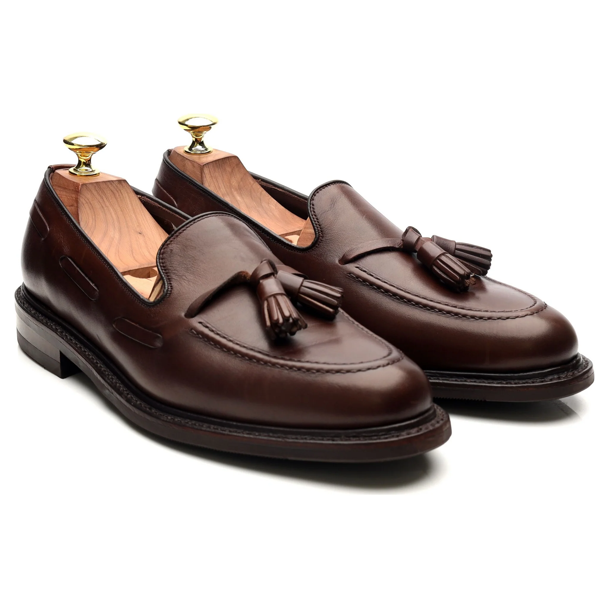 1880 'Nottingham' Dark Brown Leather Tassel Loafers UK 7 F - Image 7