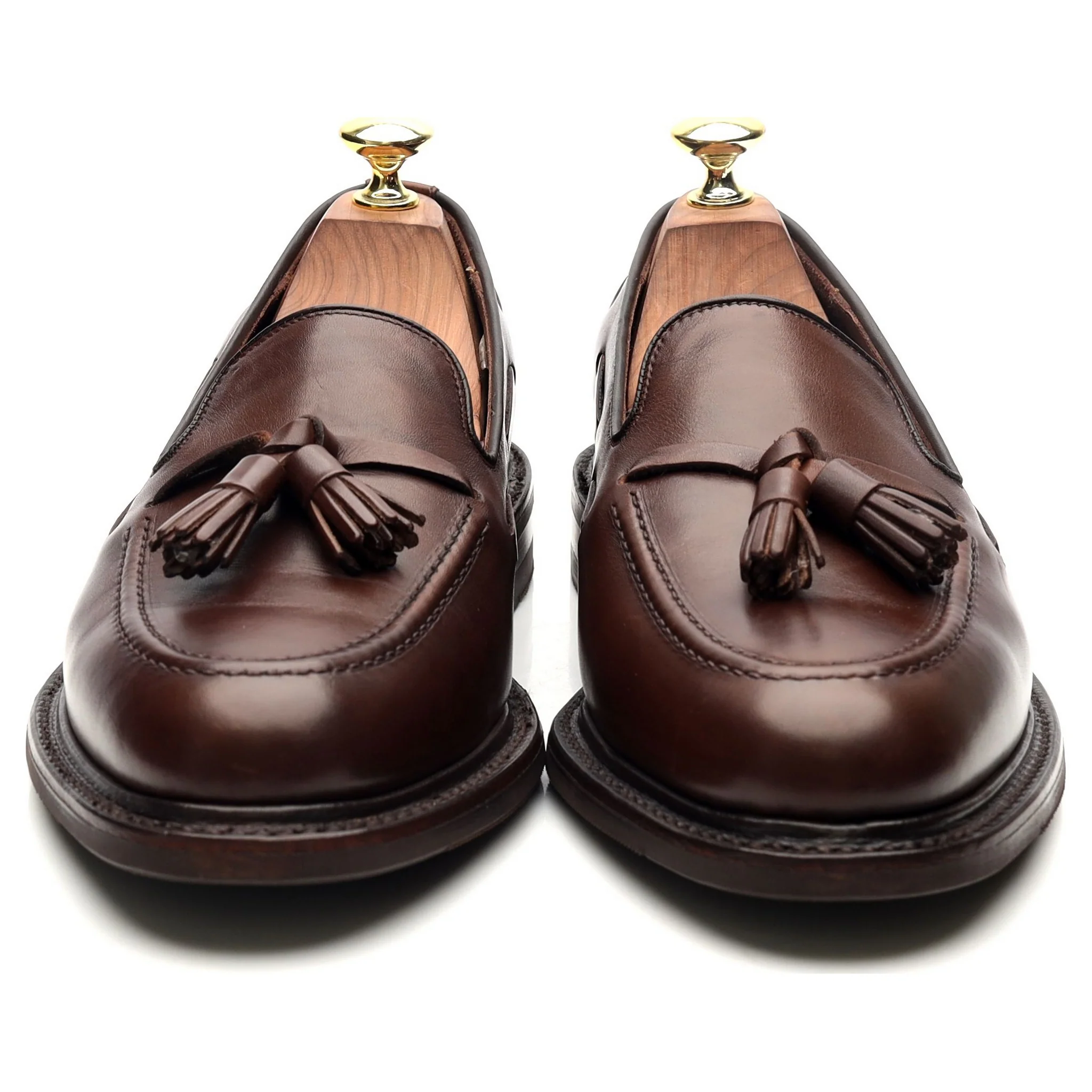 1880 'Nottingham' Dark Brown Leather Tassel Loafers UK 7 F - Image 8