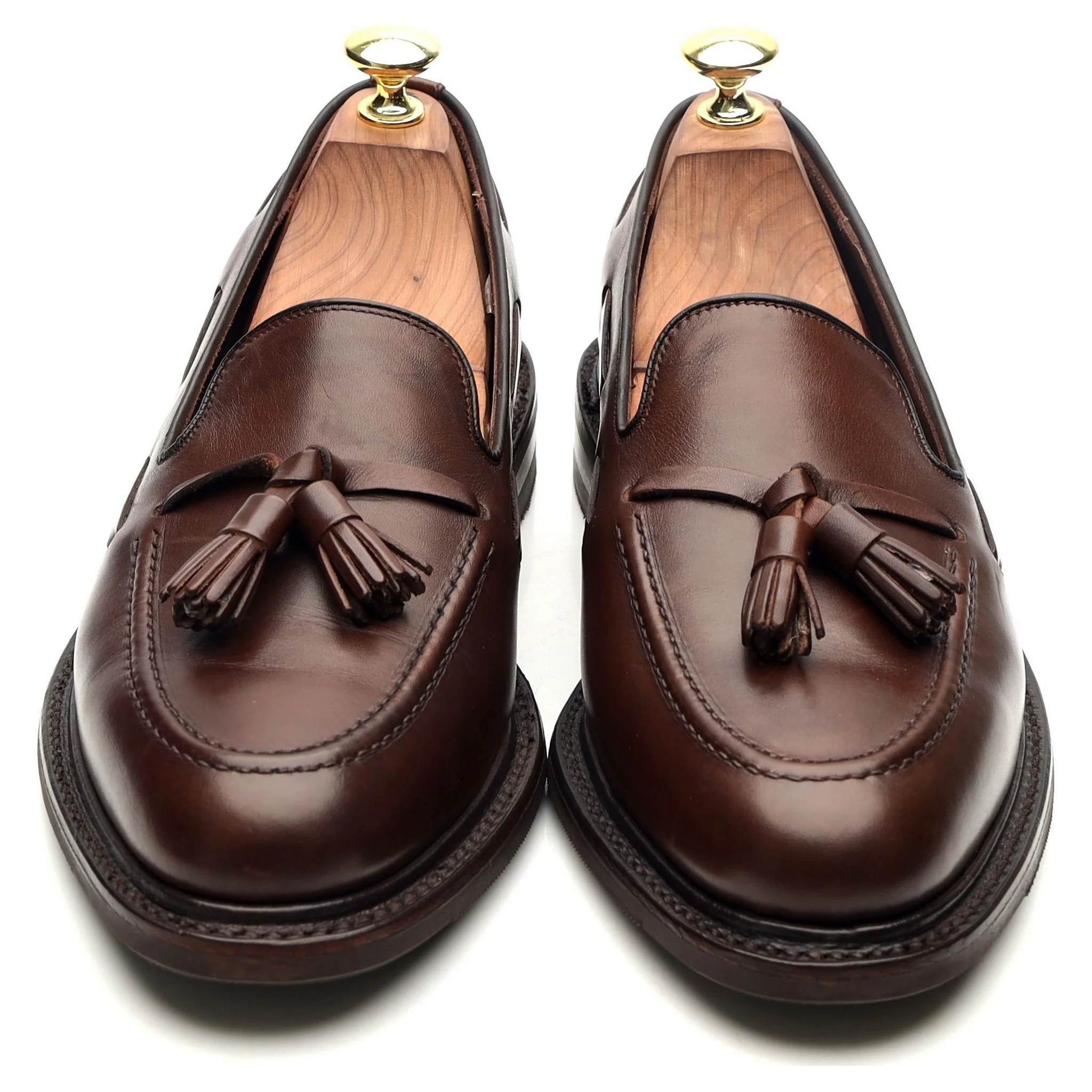 1880 'Nottingham' Dark Brown Leather Tassel Loafers UK 7 F - Image 9