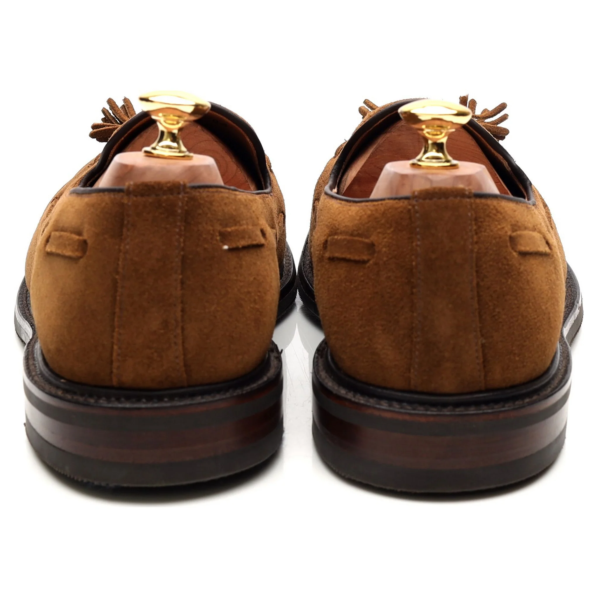 1880 'Nottingham' Brown Suede Tassel Loafers UK 10.5 F - Image 4