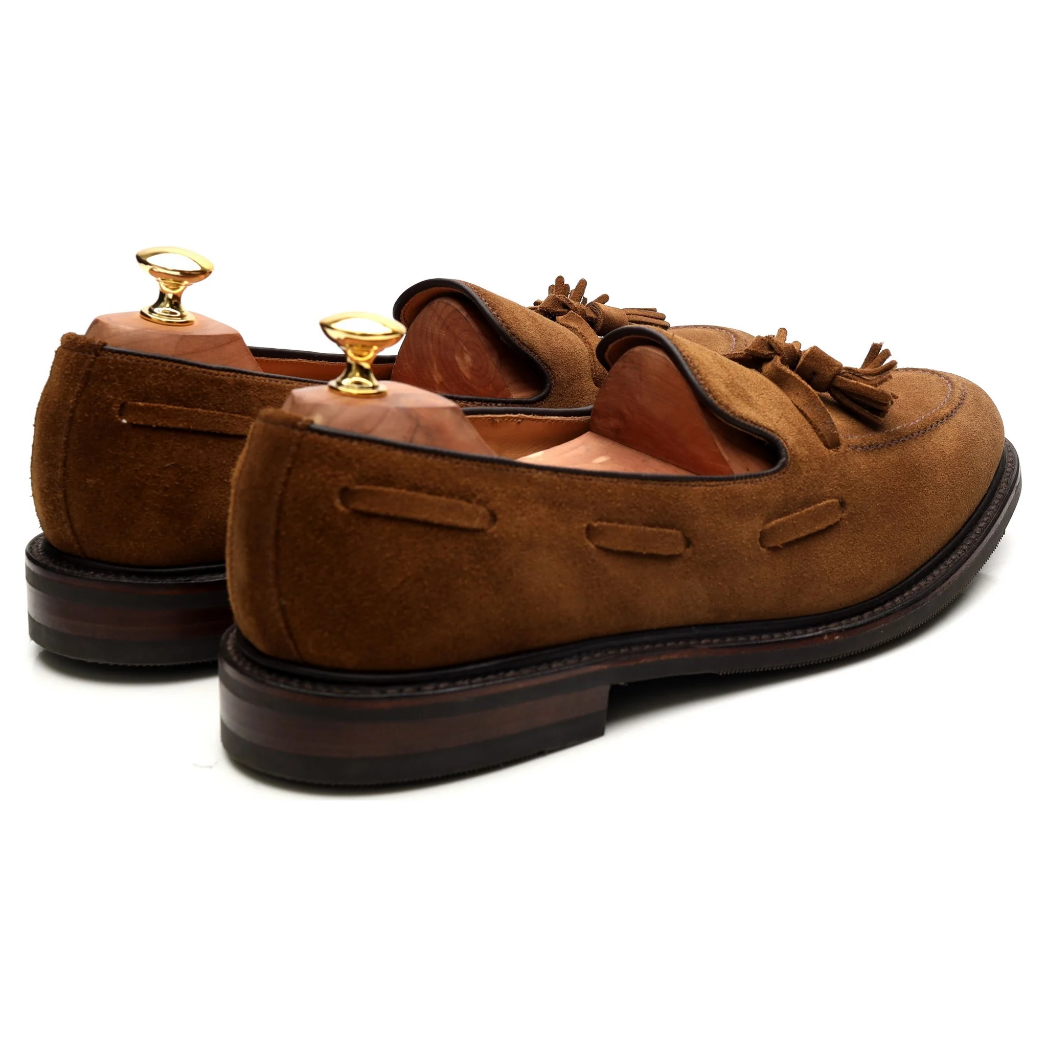 1880 'Nottingham' Brown Suede Tassel Loafers UK 10.5 F - Image 5