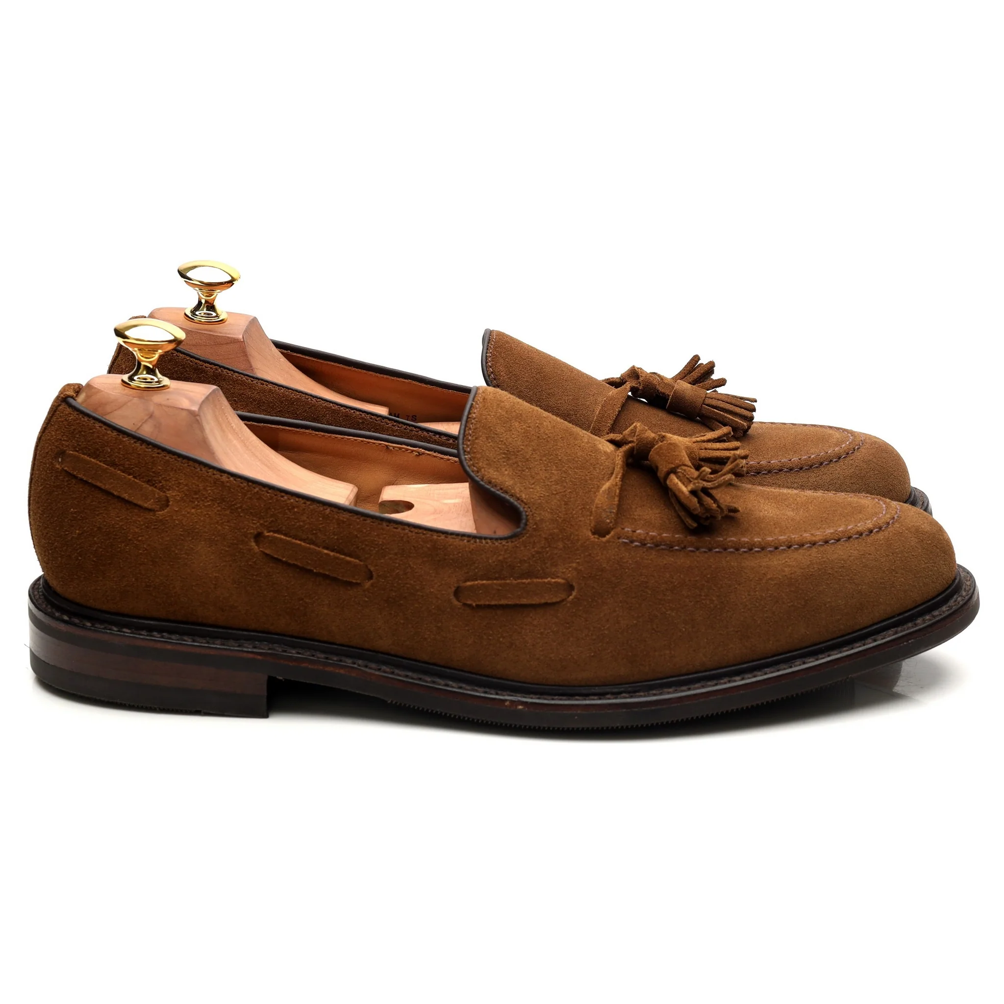 1880 'Nottingham' Brown Suede Tassel Loafers UK 10.5 F - Image 6