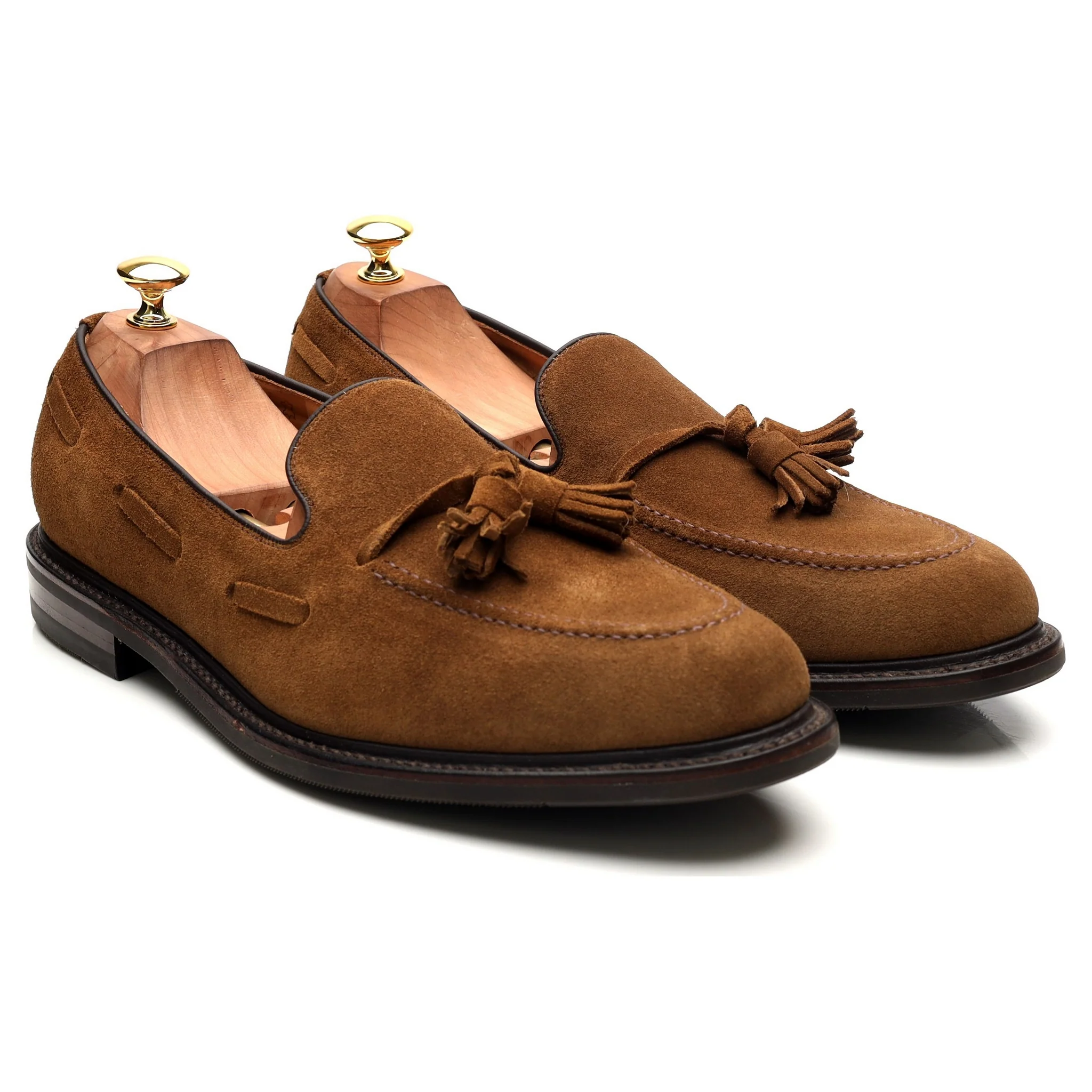 1880 'Nottingham' Brown Suede Tassel Loafers UK 10.5 F - Image 7