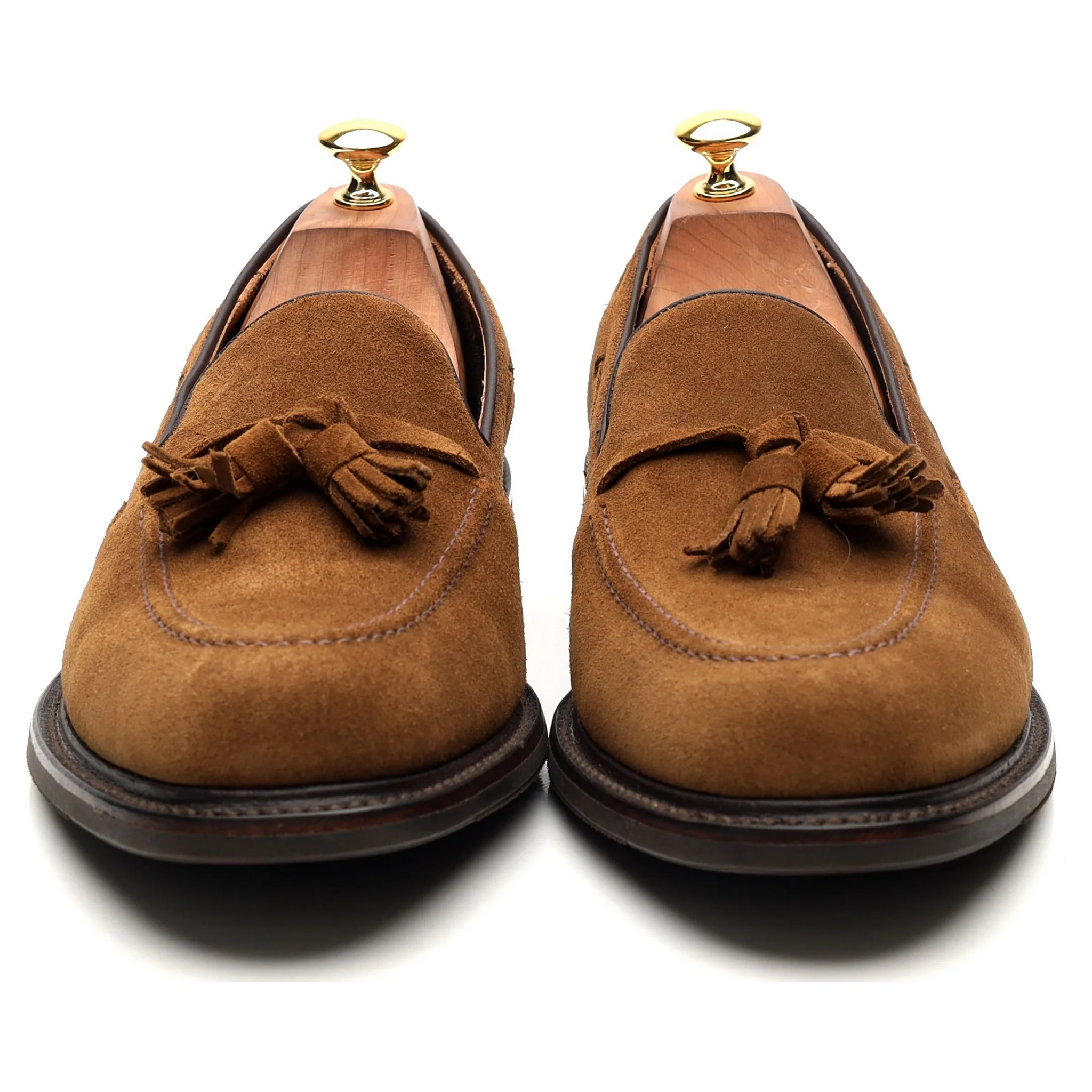 1880 'Nottingham' Brown Suede Tassel Loafers UK 10.5 F - Image 8
