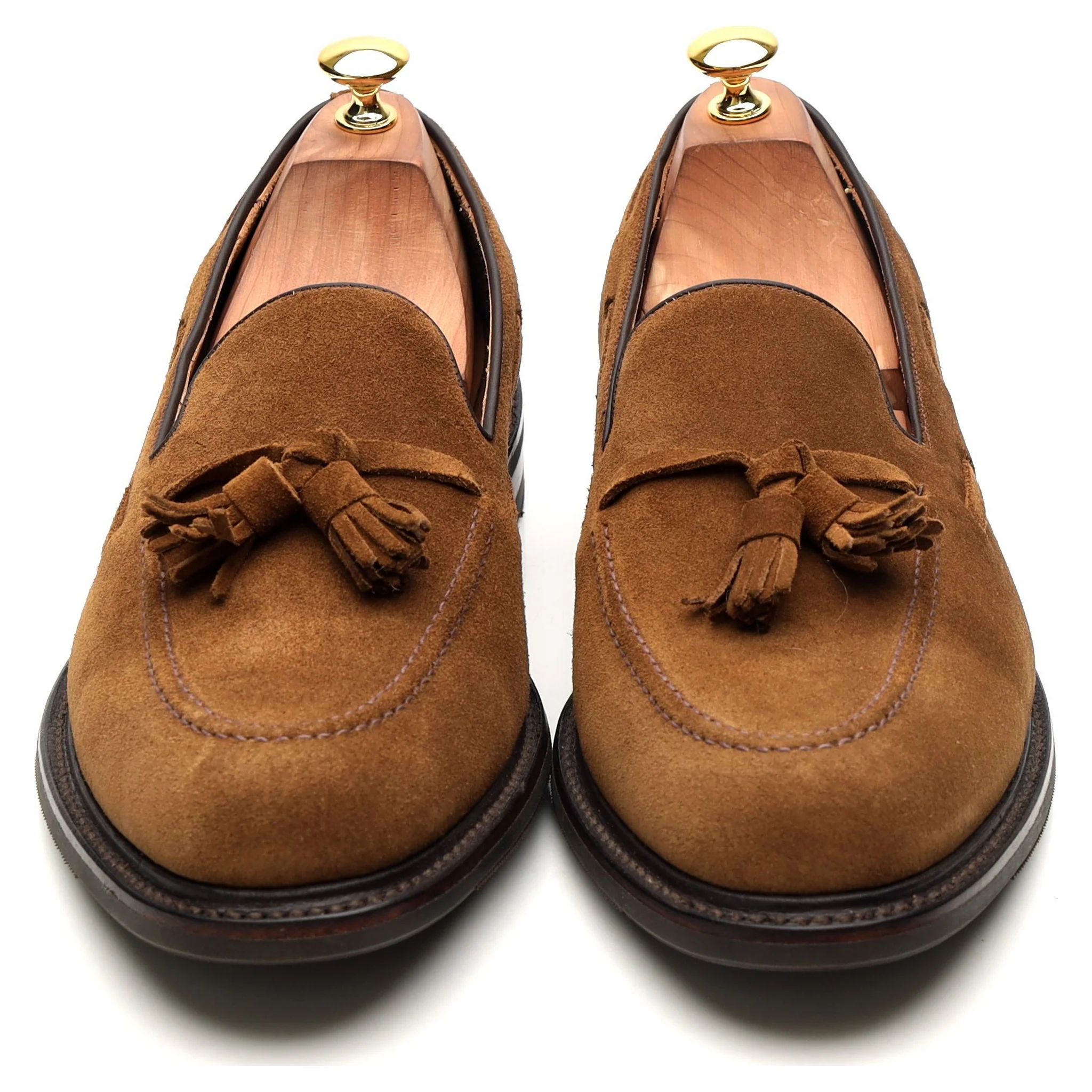 1880 'Nottingham' Brown Suede Tassel Loafers UK 10.5 F - Image 9