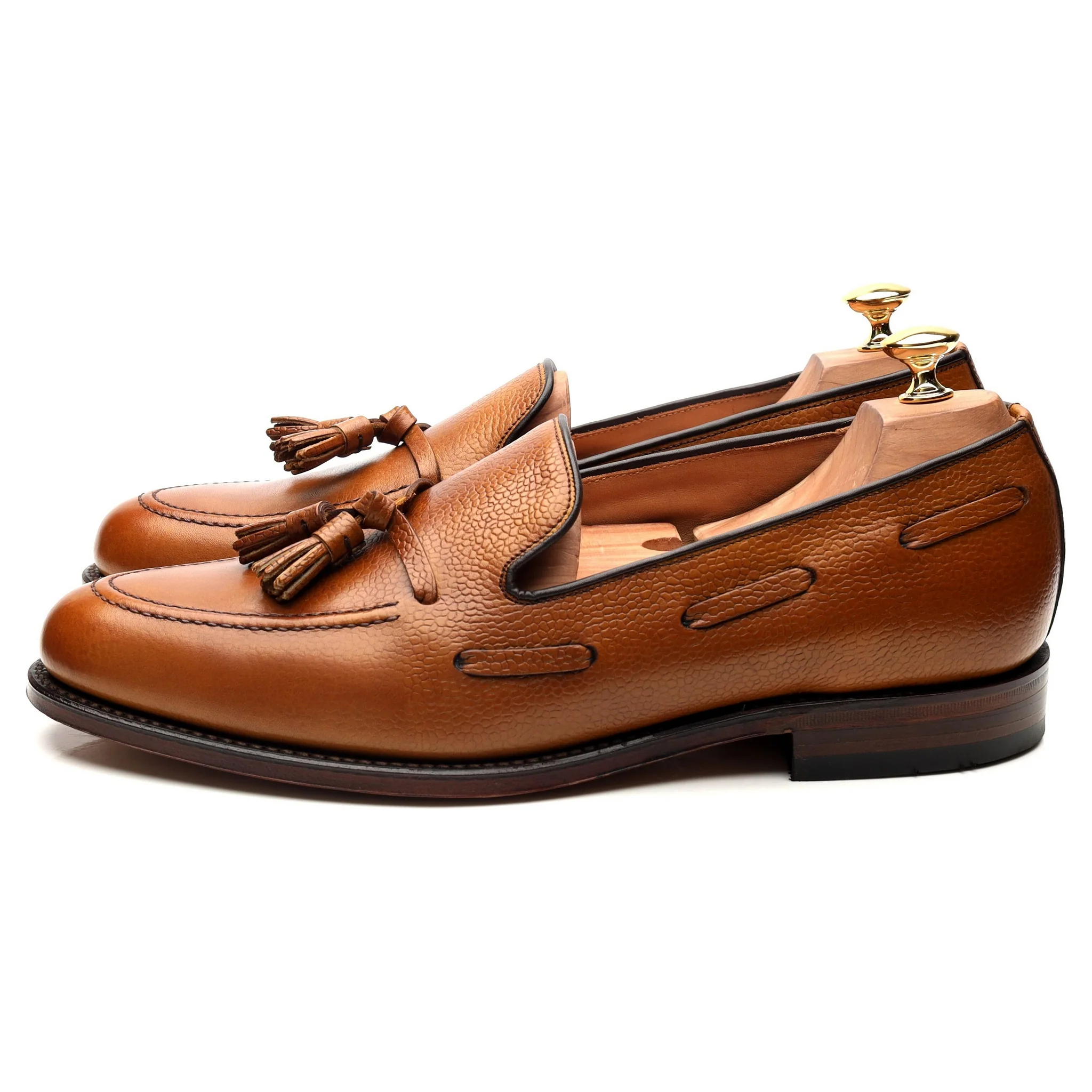 Next Tan Brown Leather Tassel Loafers UK 10 F - Image 2