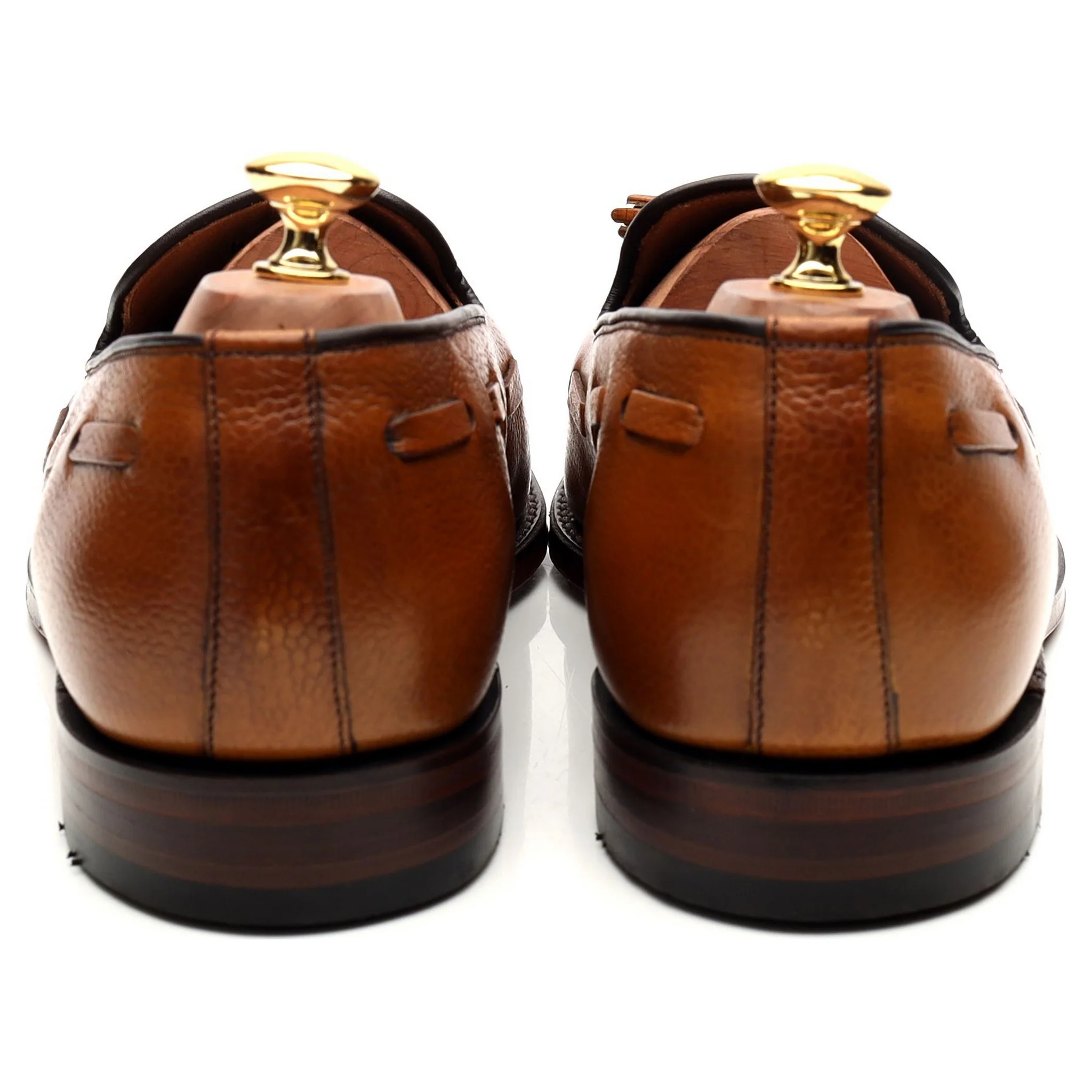 Next Tan Brown Leather Tassel Loafers UK 10 F - Image 4