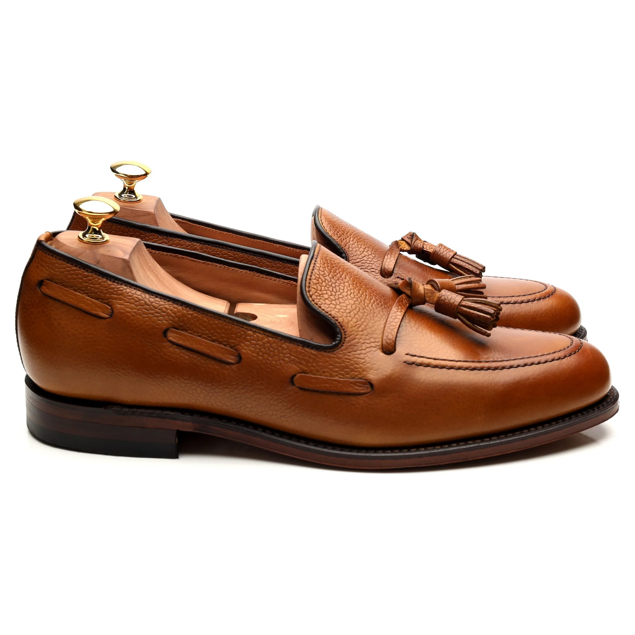 Next Tan Brown Leather Tassel Loafers UK 10 F - Image 6
