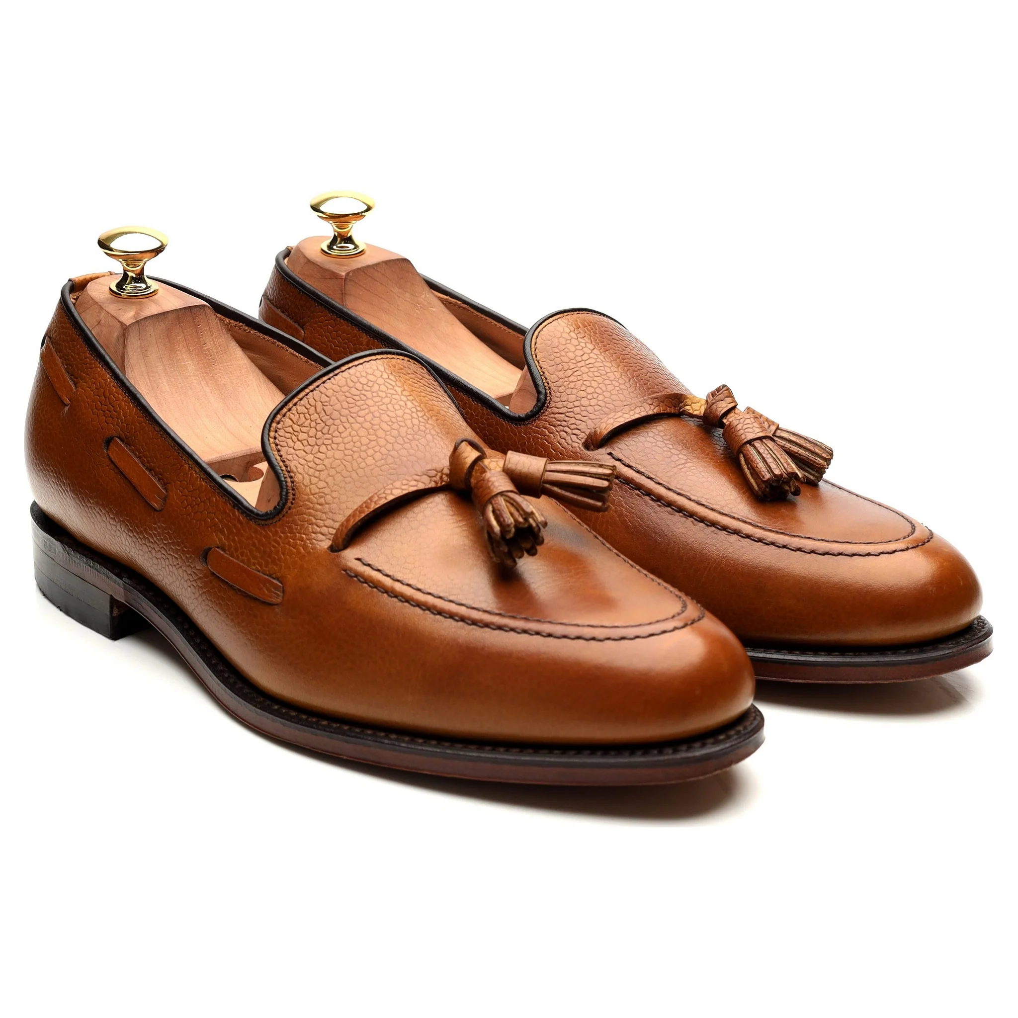 Next Tan Brown Leather Tassel Loafers UK 10 F - Image 7